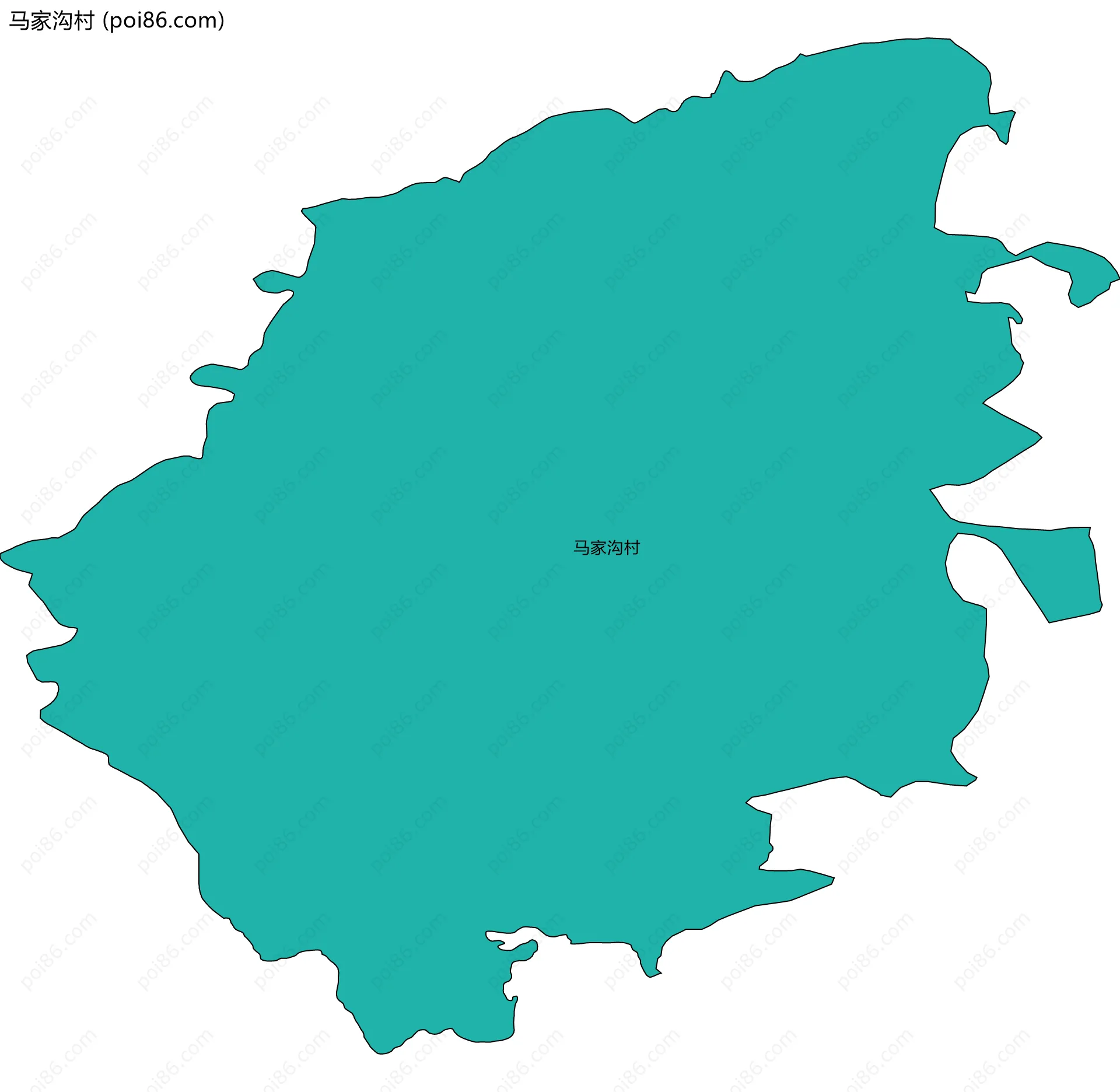 马家沟村边界地图