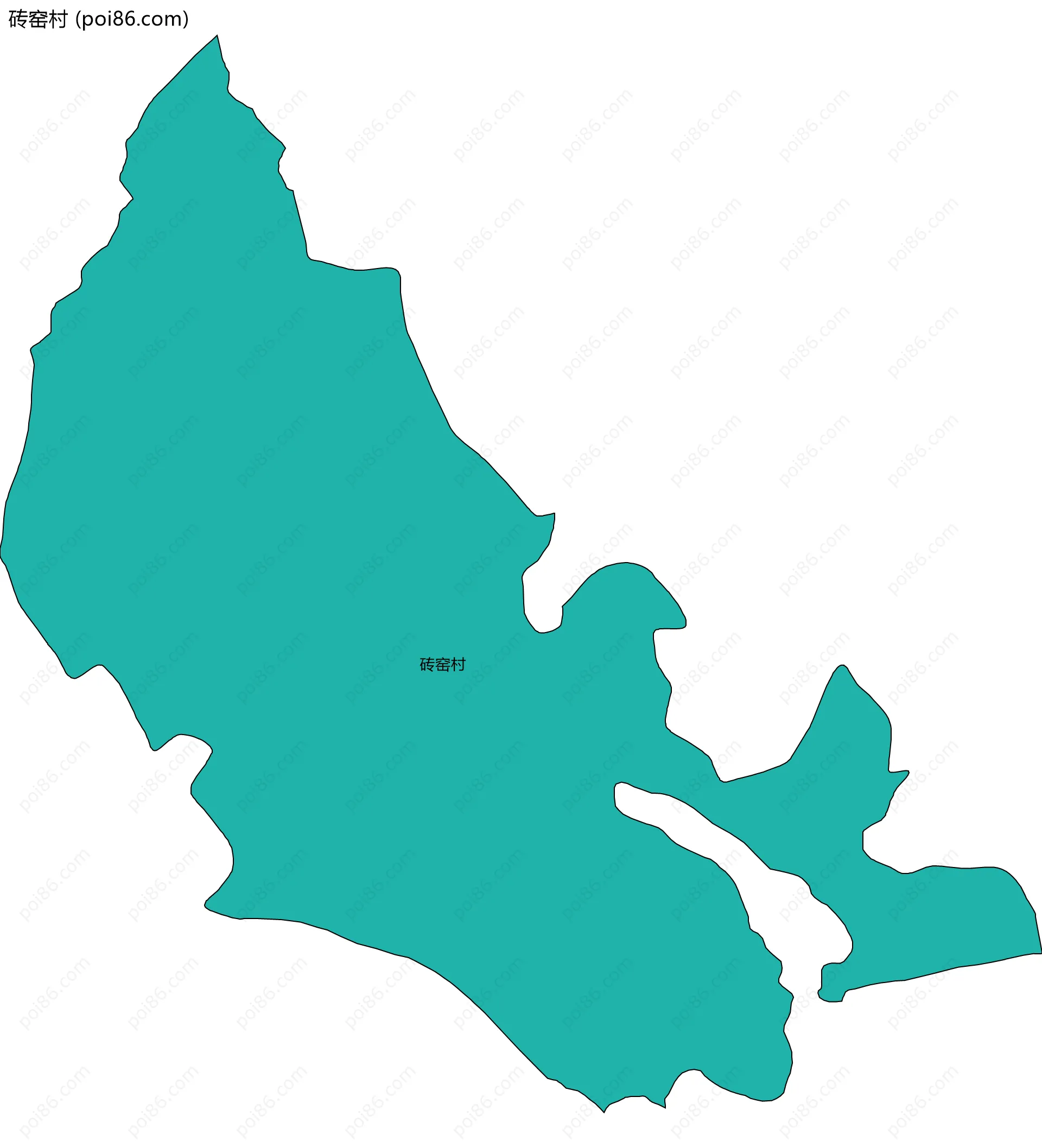 砖窑村边界地图