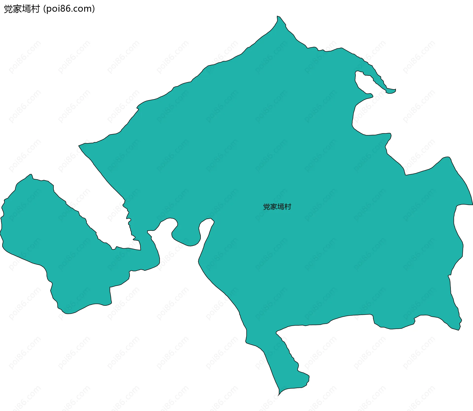 党家墕村边界地图