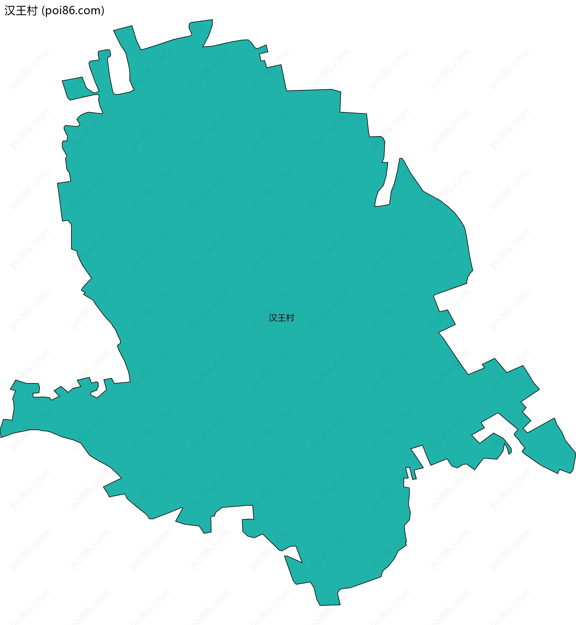 汉王村边界地图