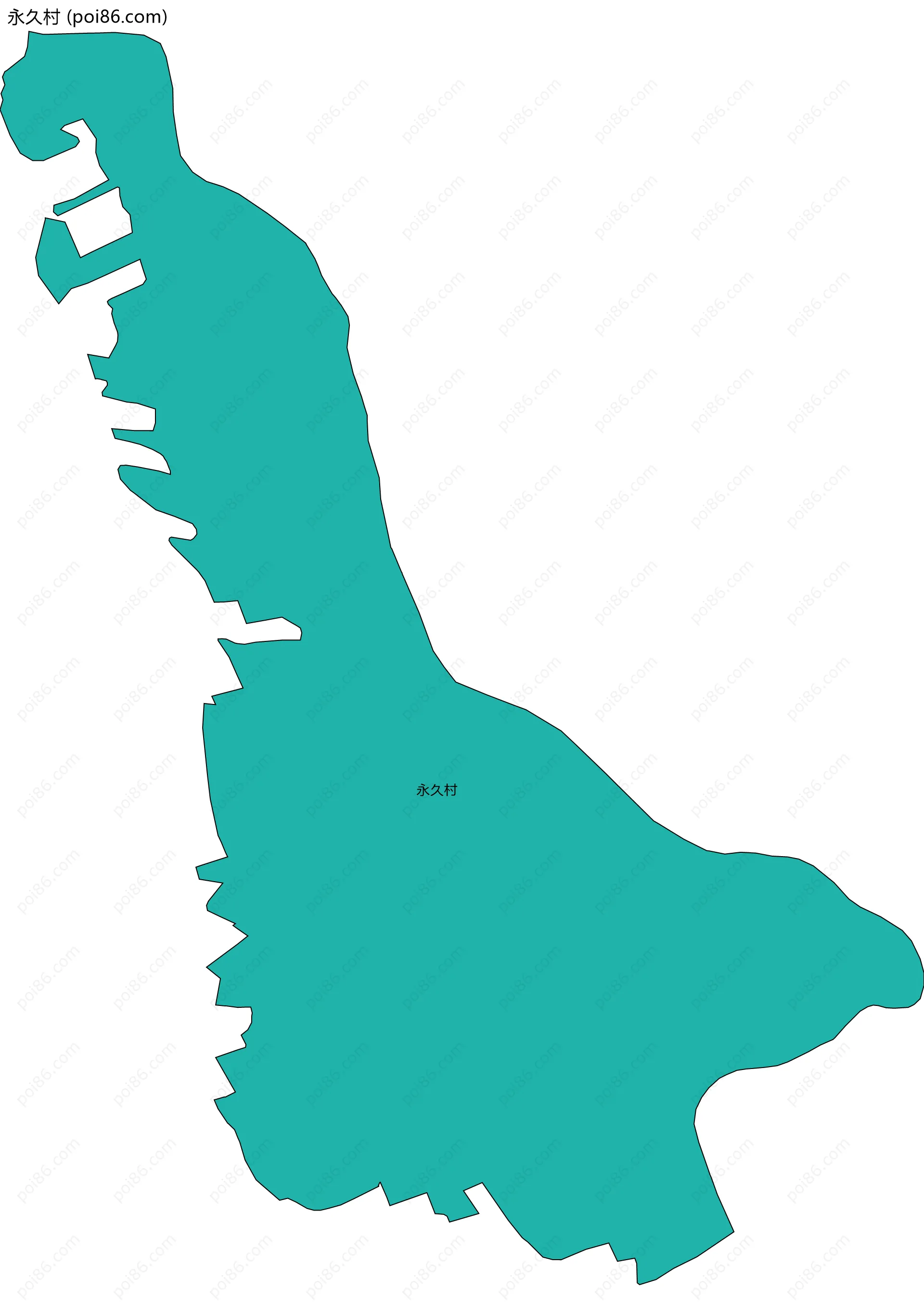 永久村边界地图