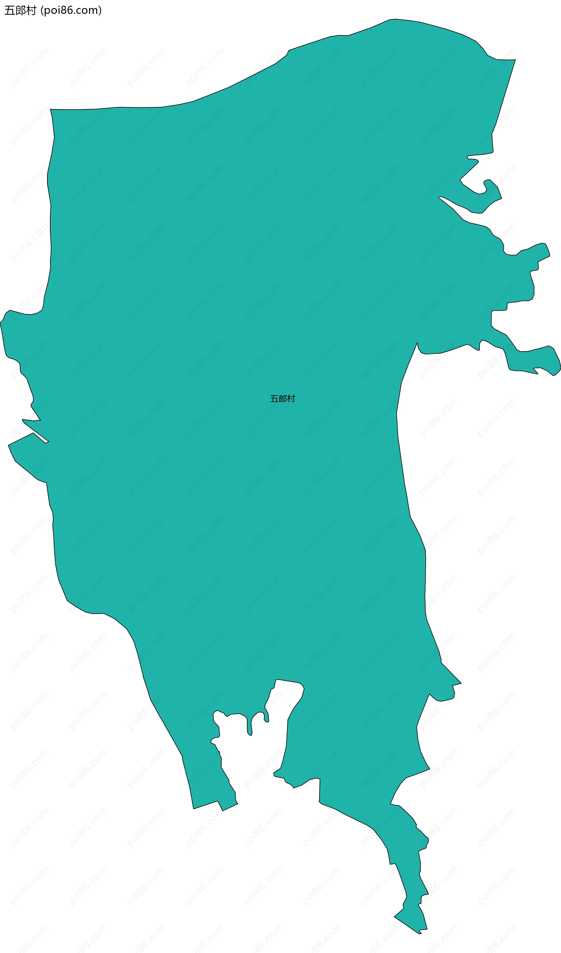 五郎村边界地图