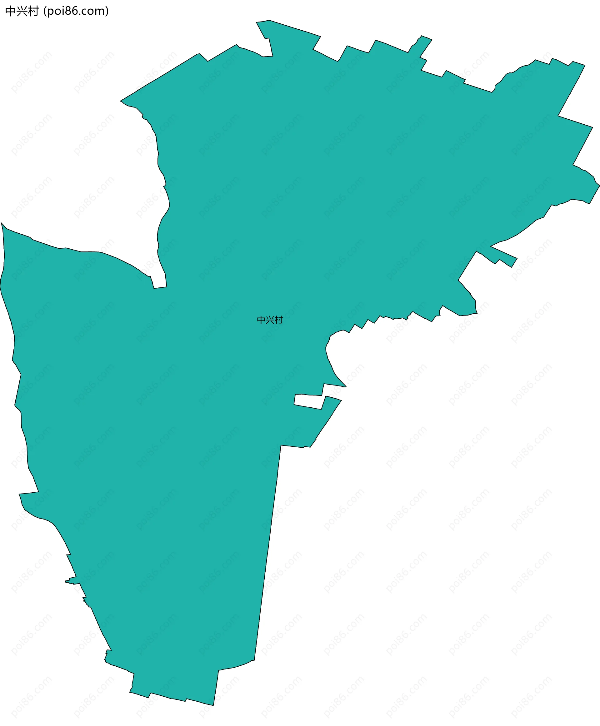 中兴村边界地图