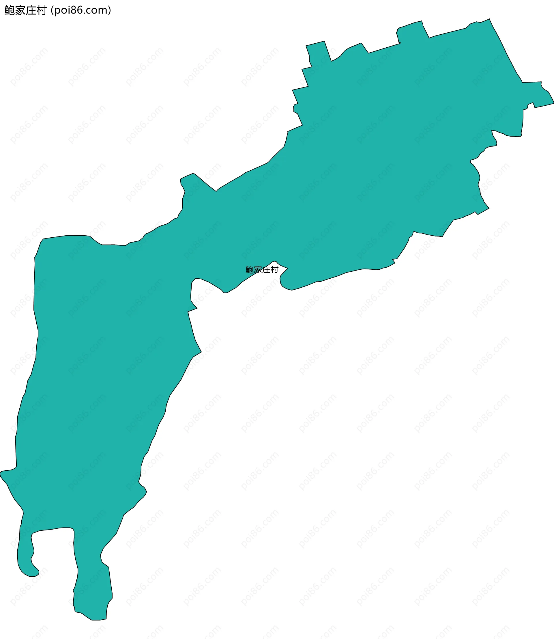 鲍家庄村边界地图