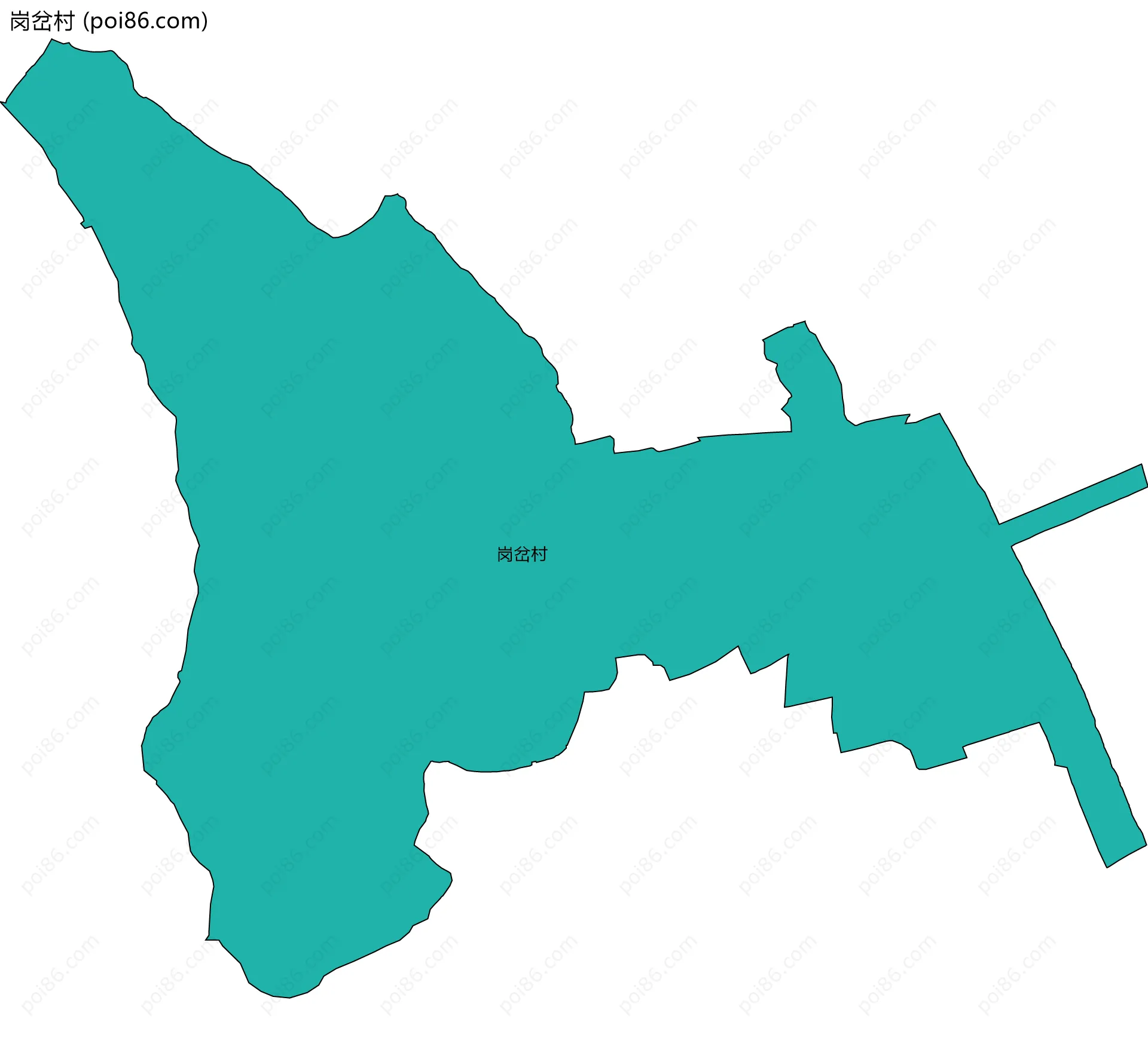 岗岔村边界地图