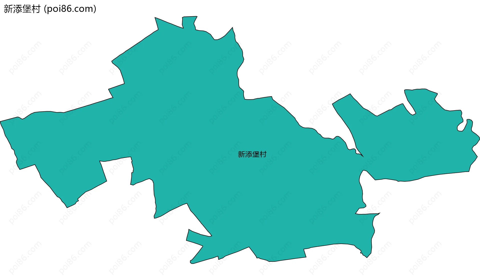 新添堡村边界地图