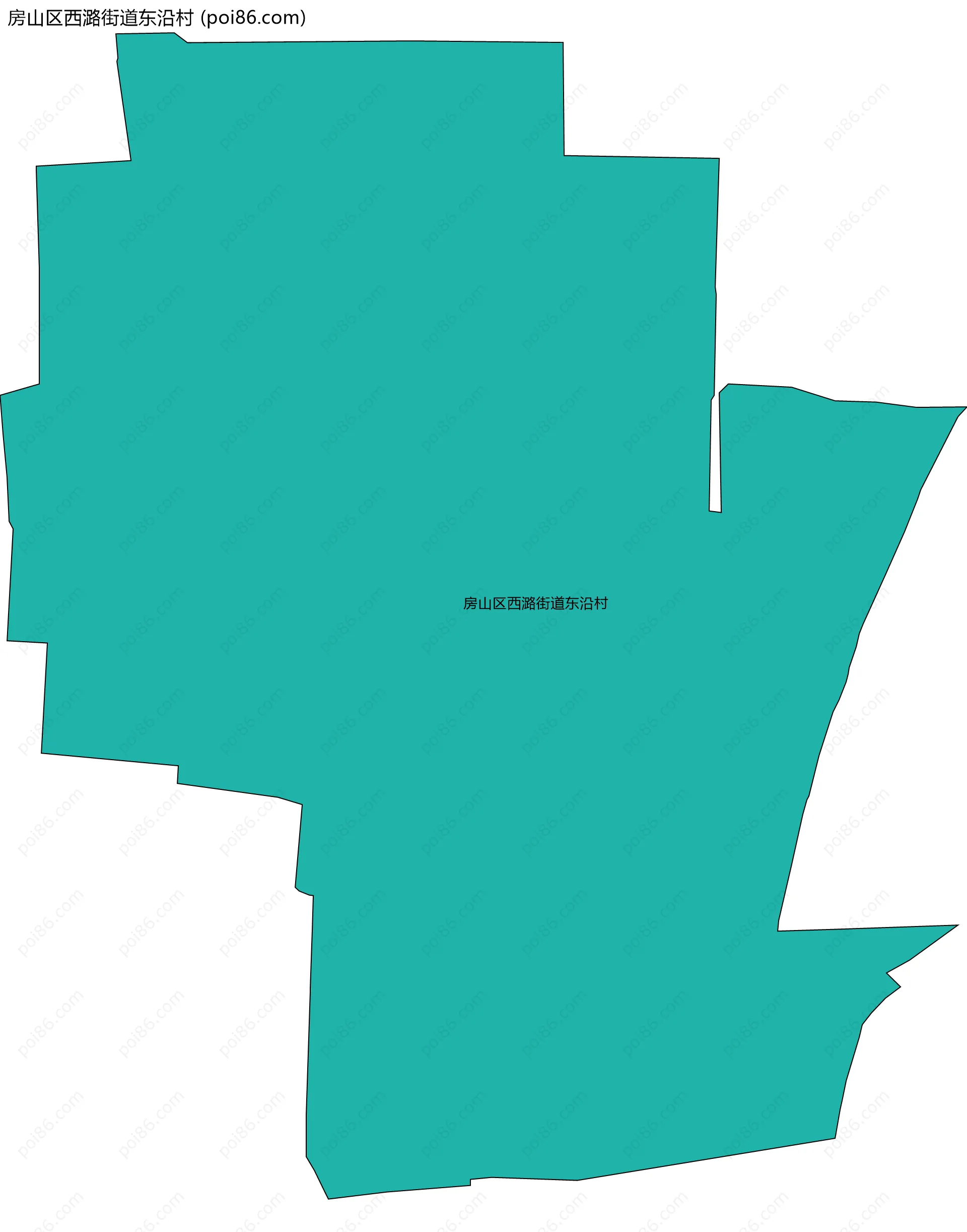 房山区西潞街道东沿村边界地图