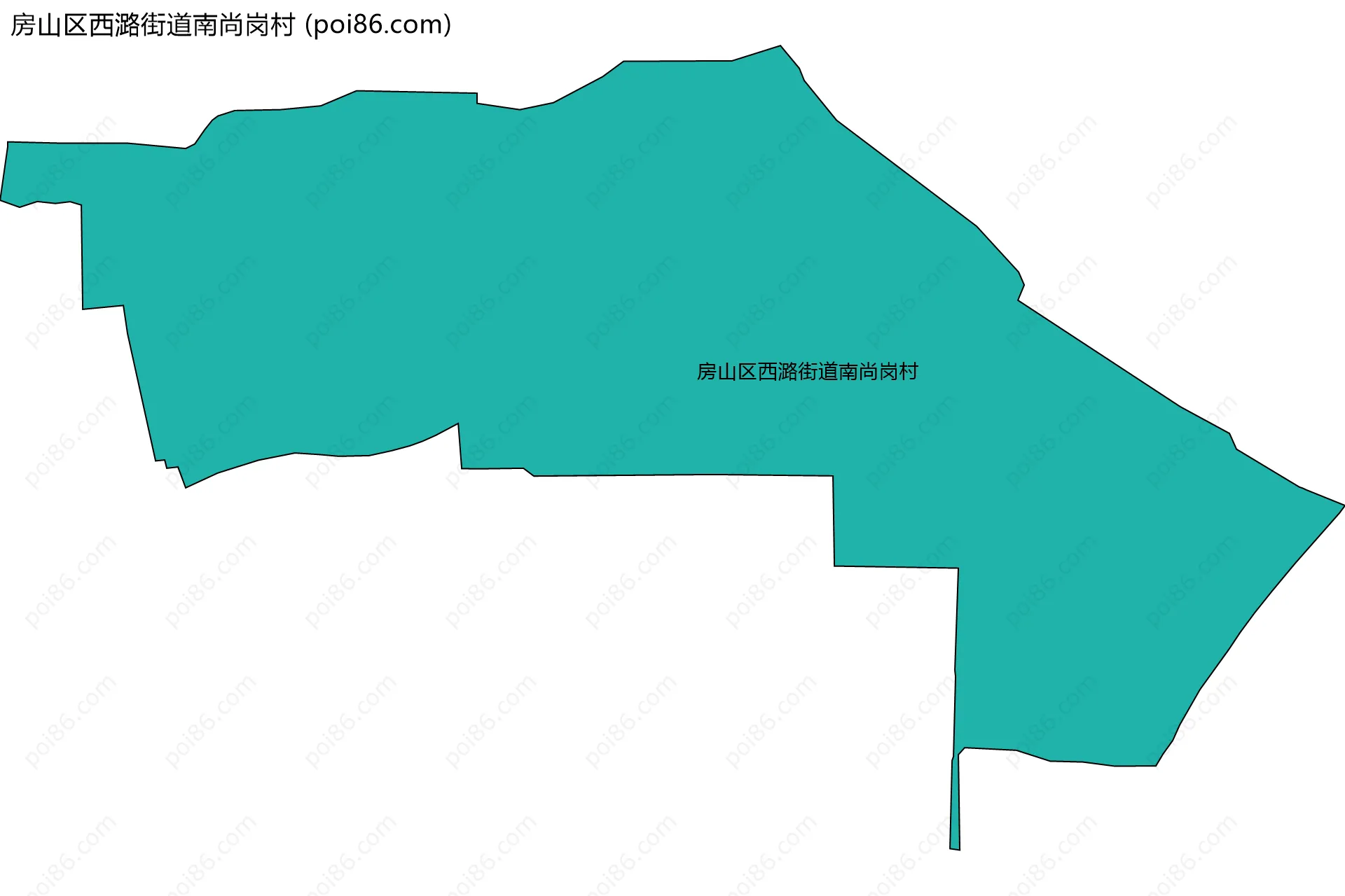 房山区西潞街道南尚岗村边界地图