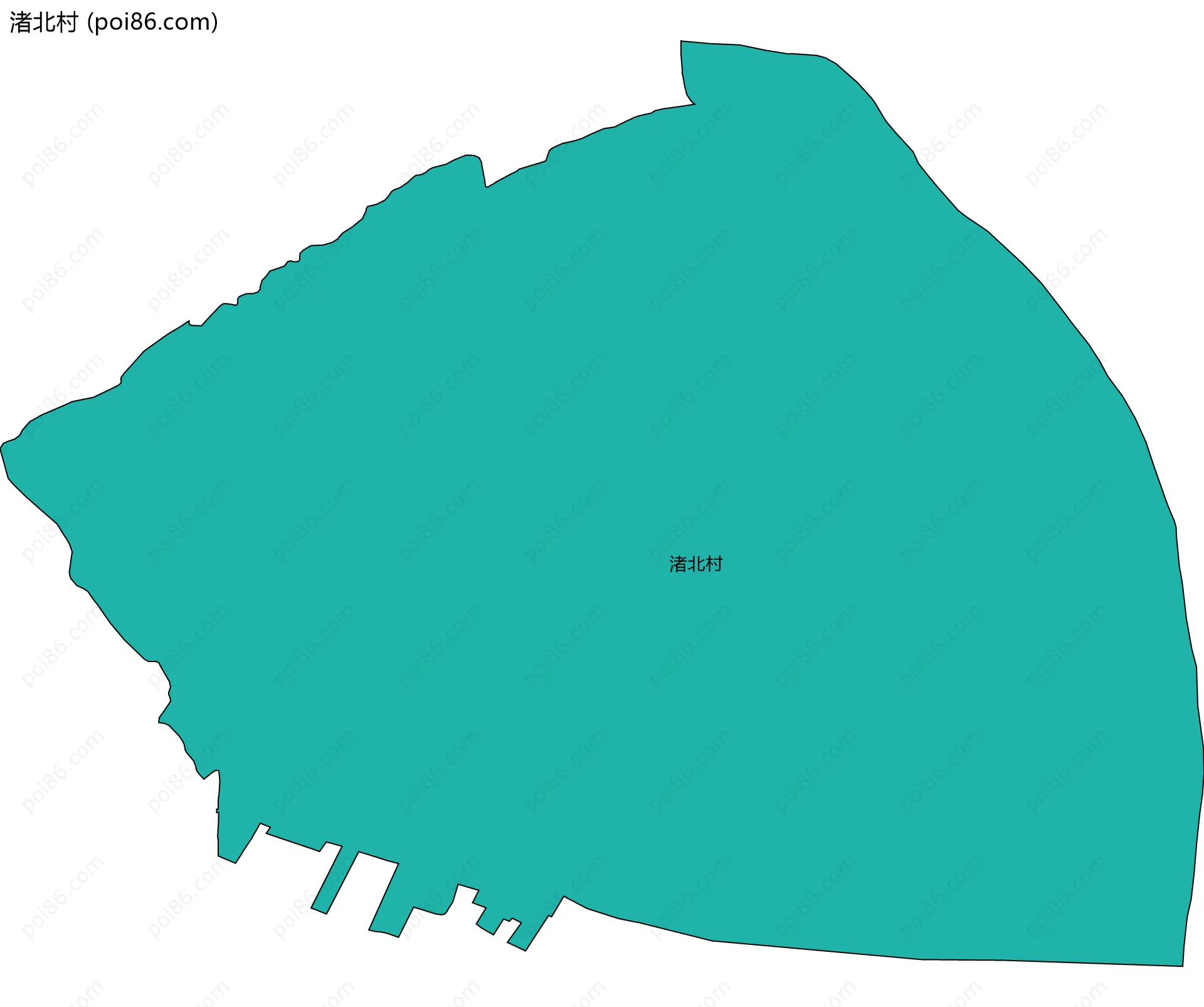 渚北村边界地图