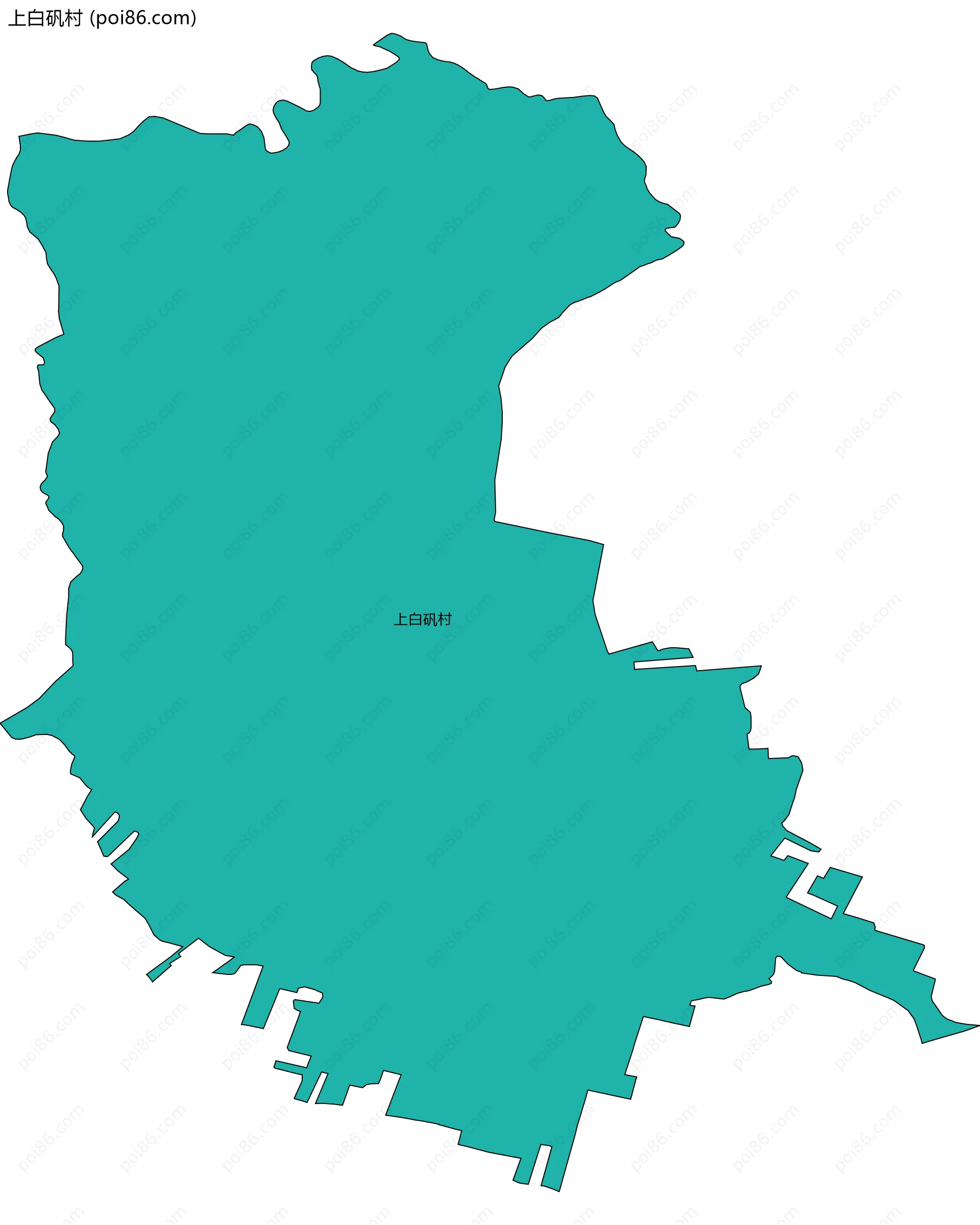 上白矾村边界地图