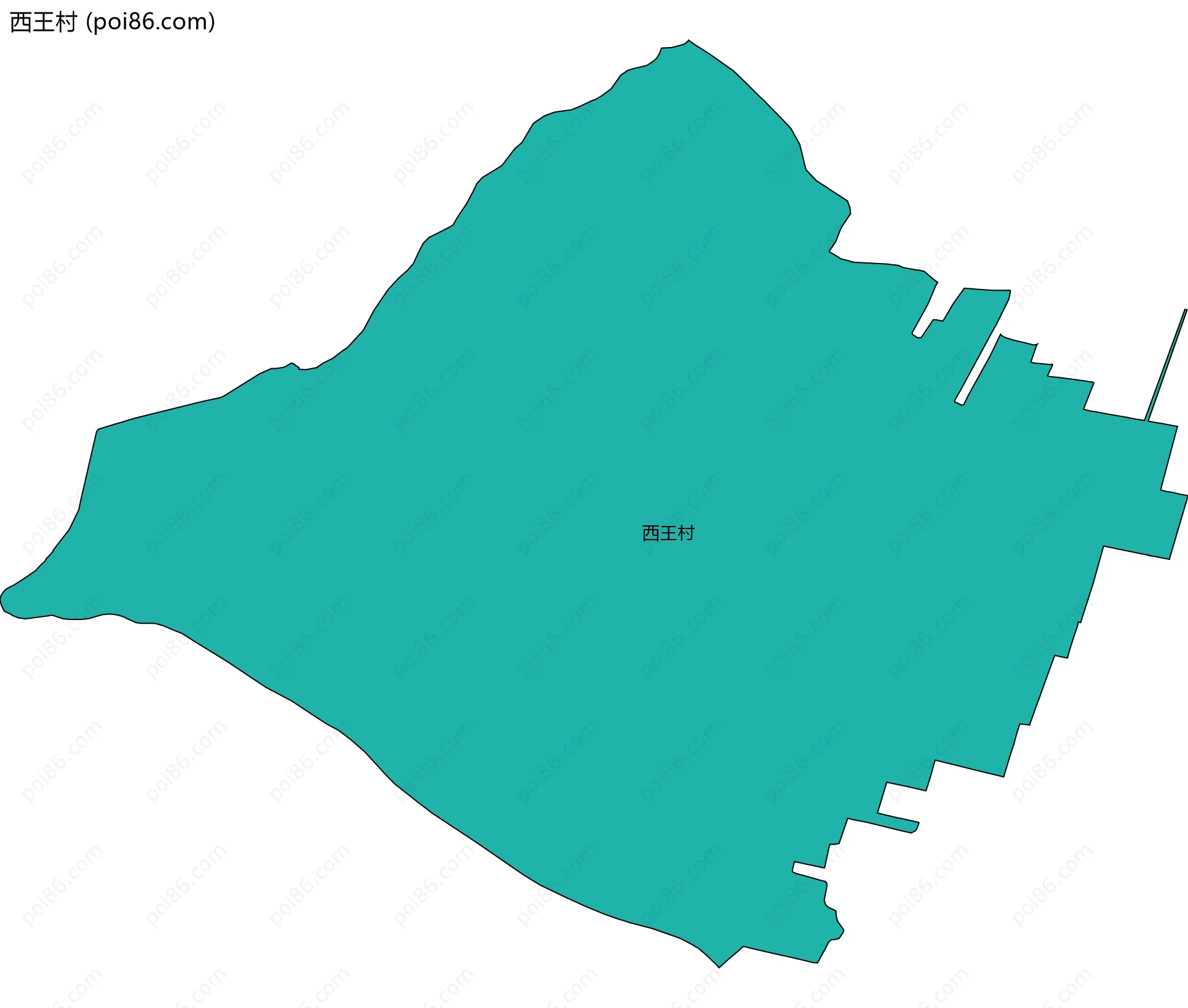 西王村边界地图