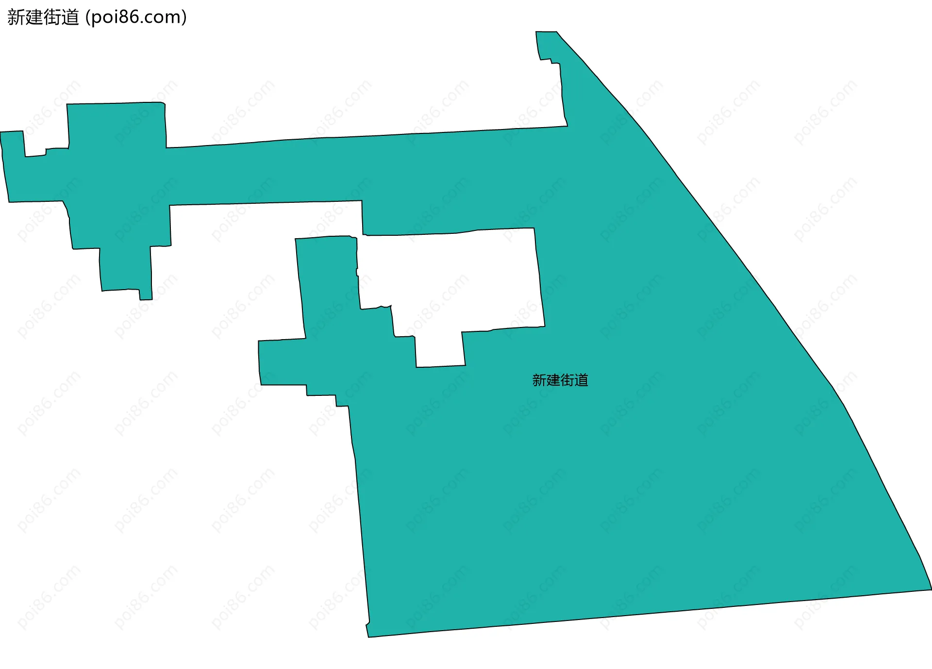 新建街道边界地图(五级行政区划)