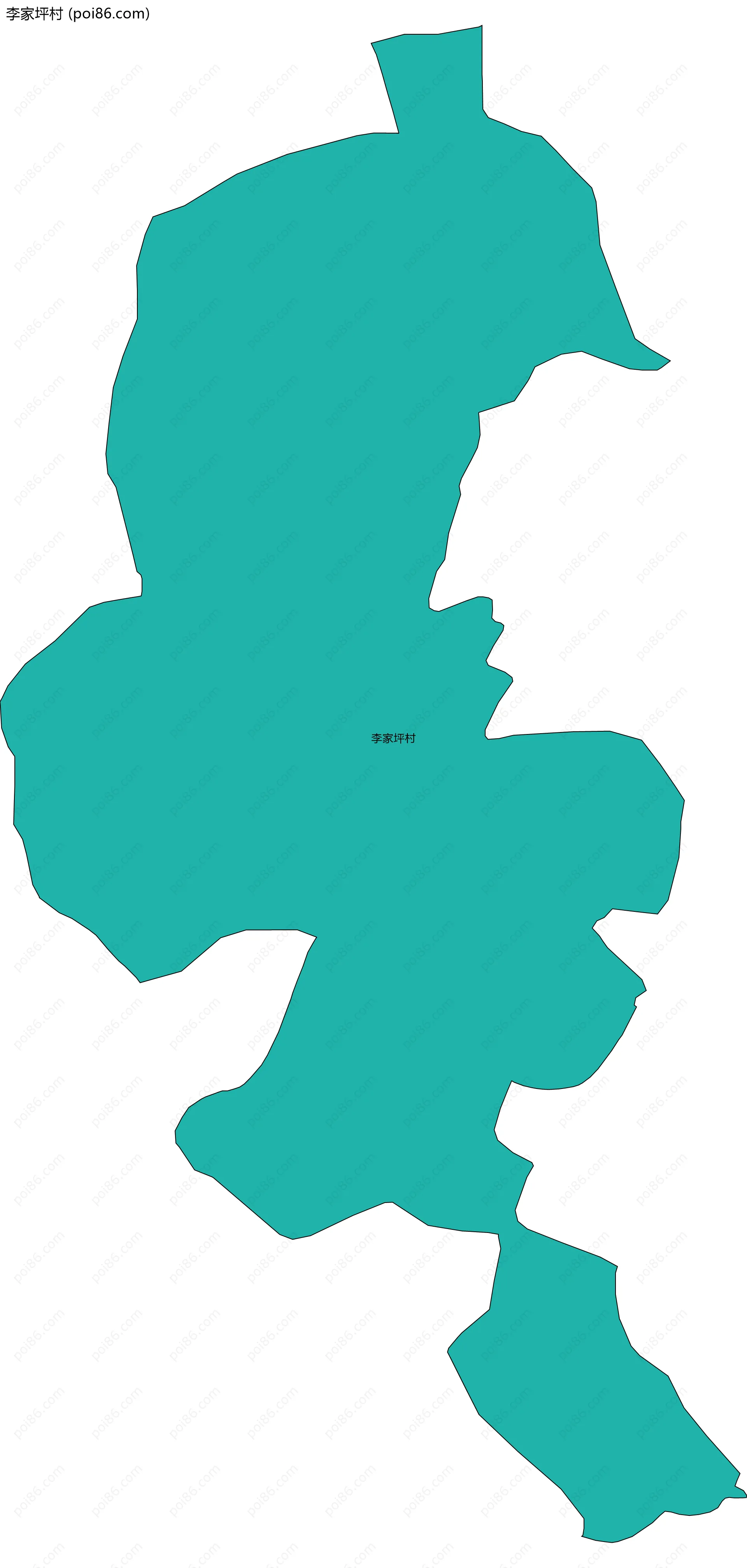 李家坪村边界地图