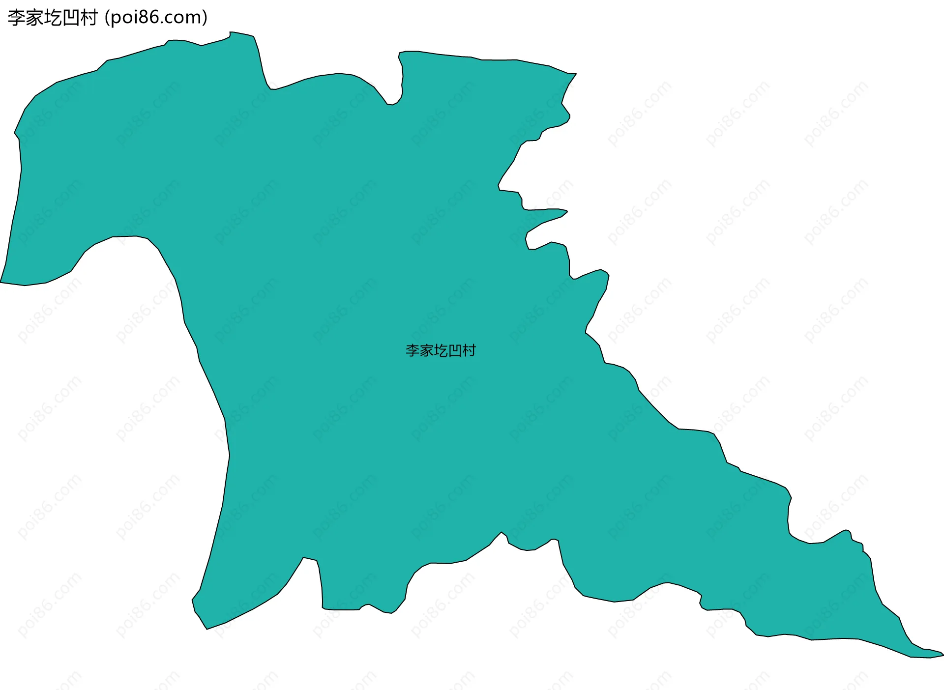 李家圪凹村边界地图