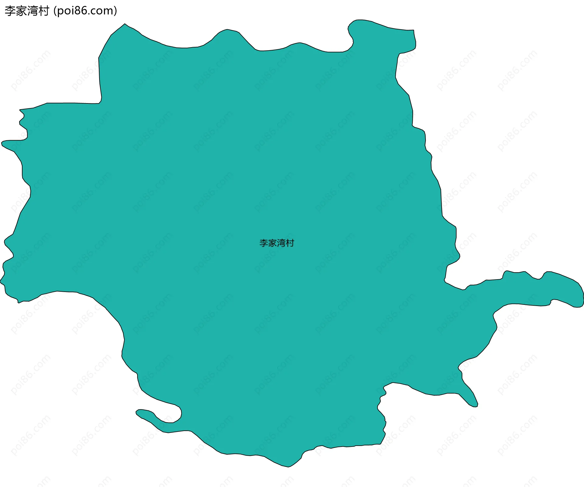 李家湾村边界地图