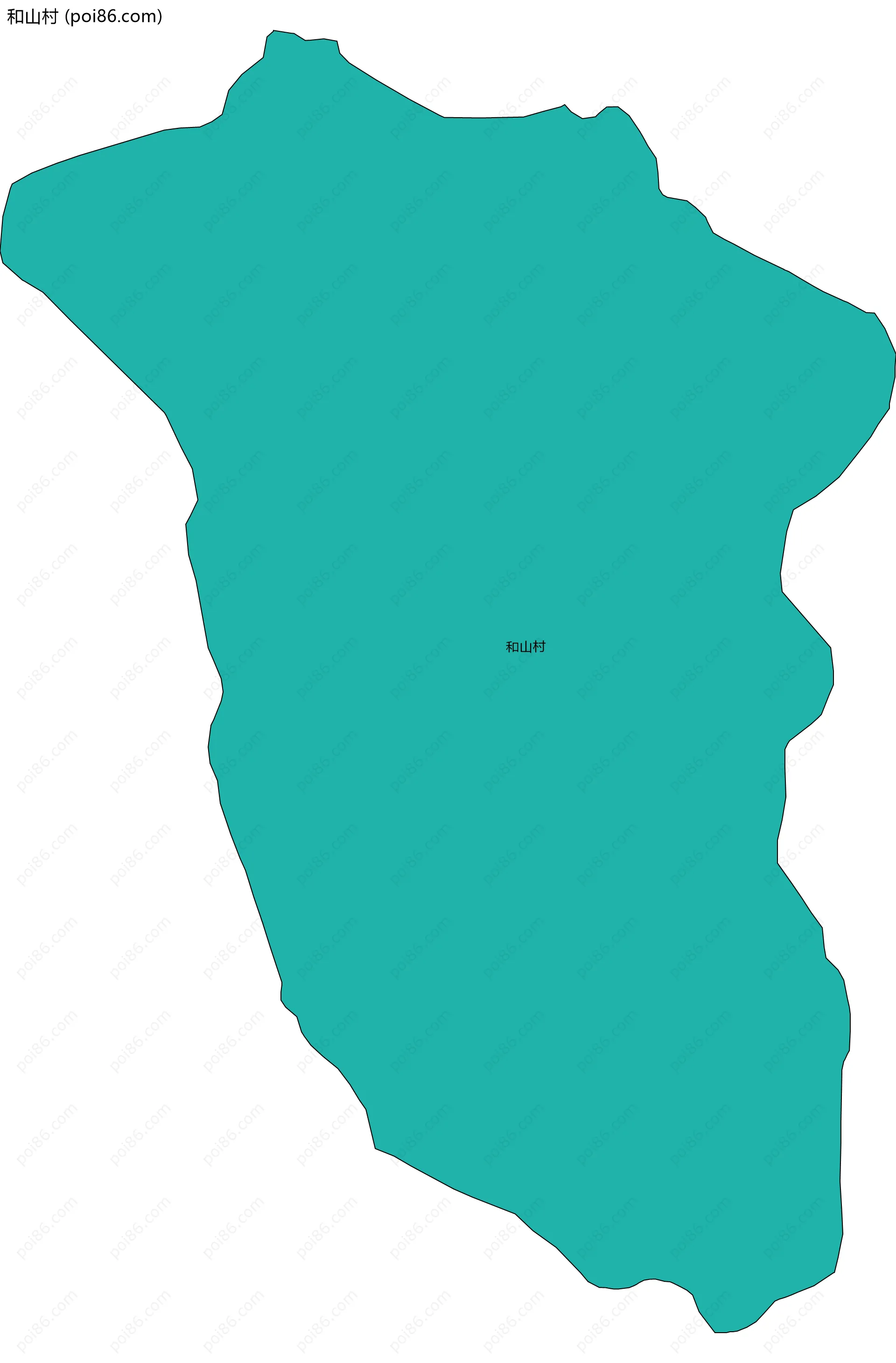 和山村边界地图