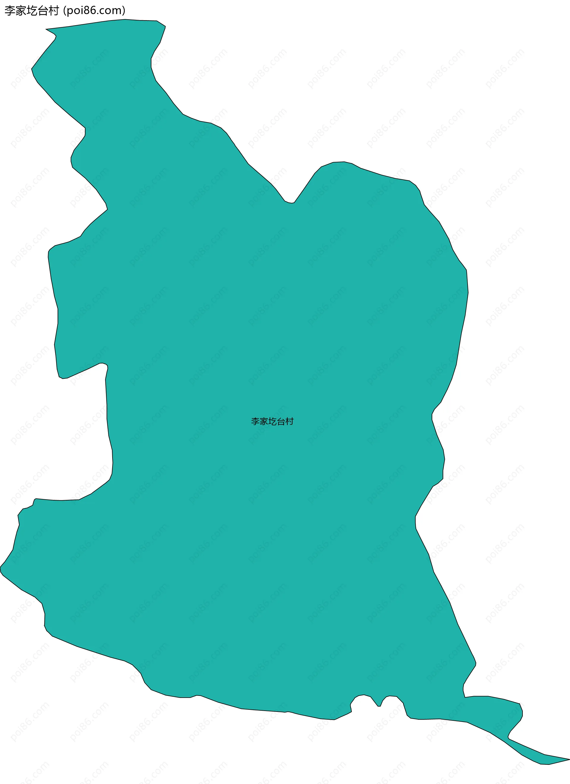 李家圪台村边界地图