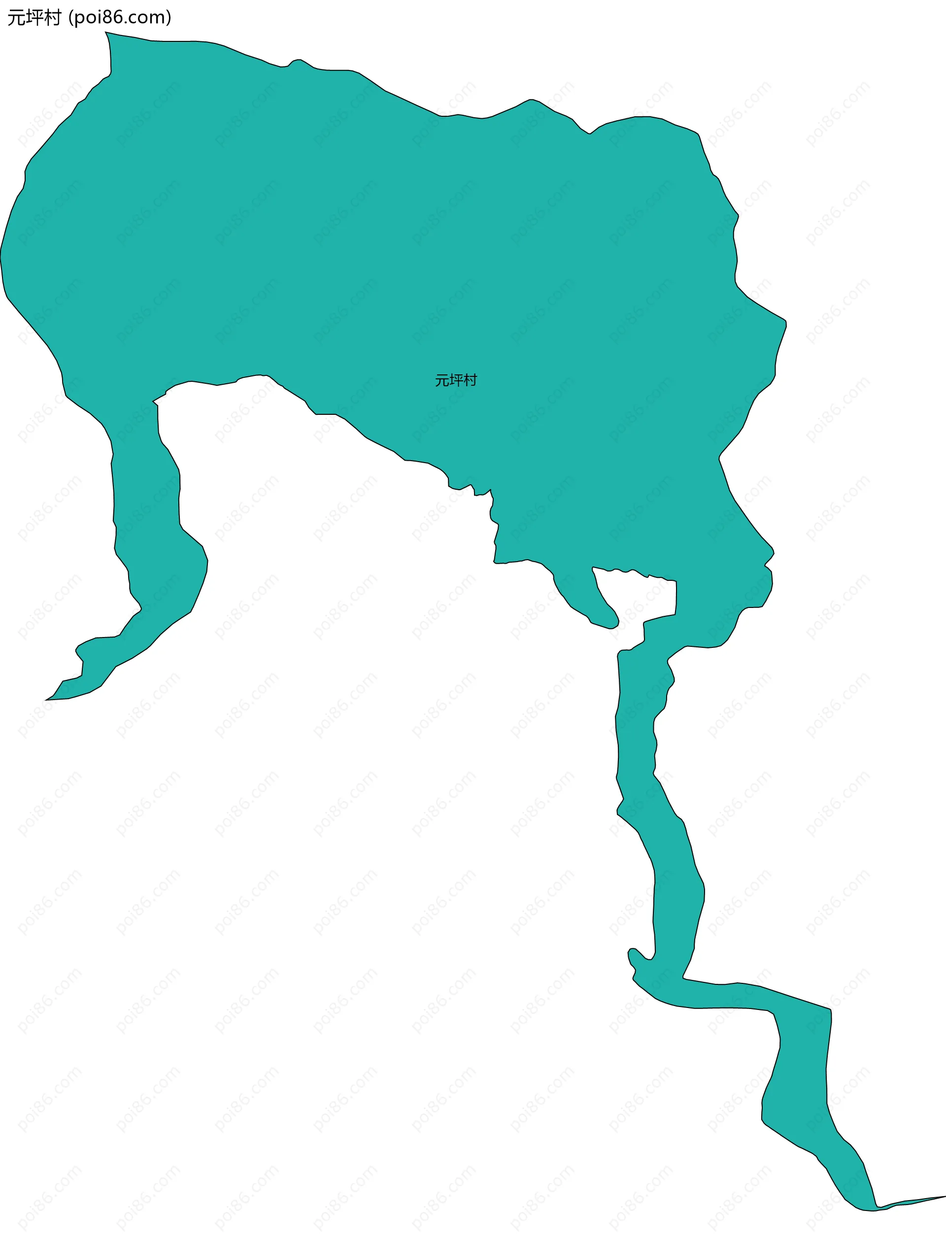 元坪村边界地图