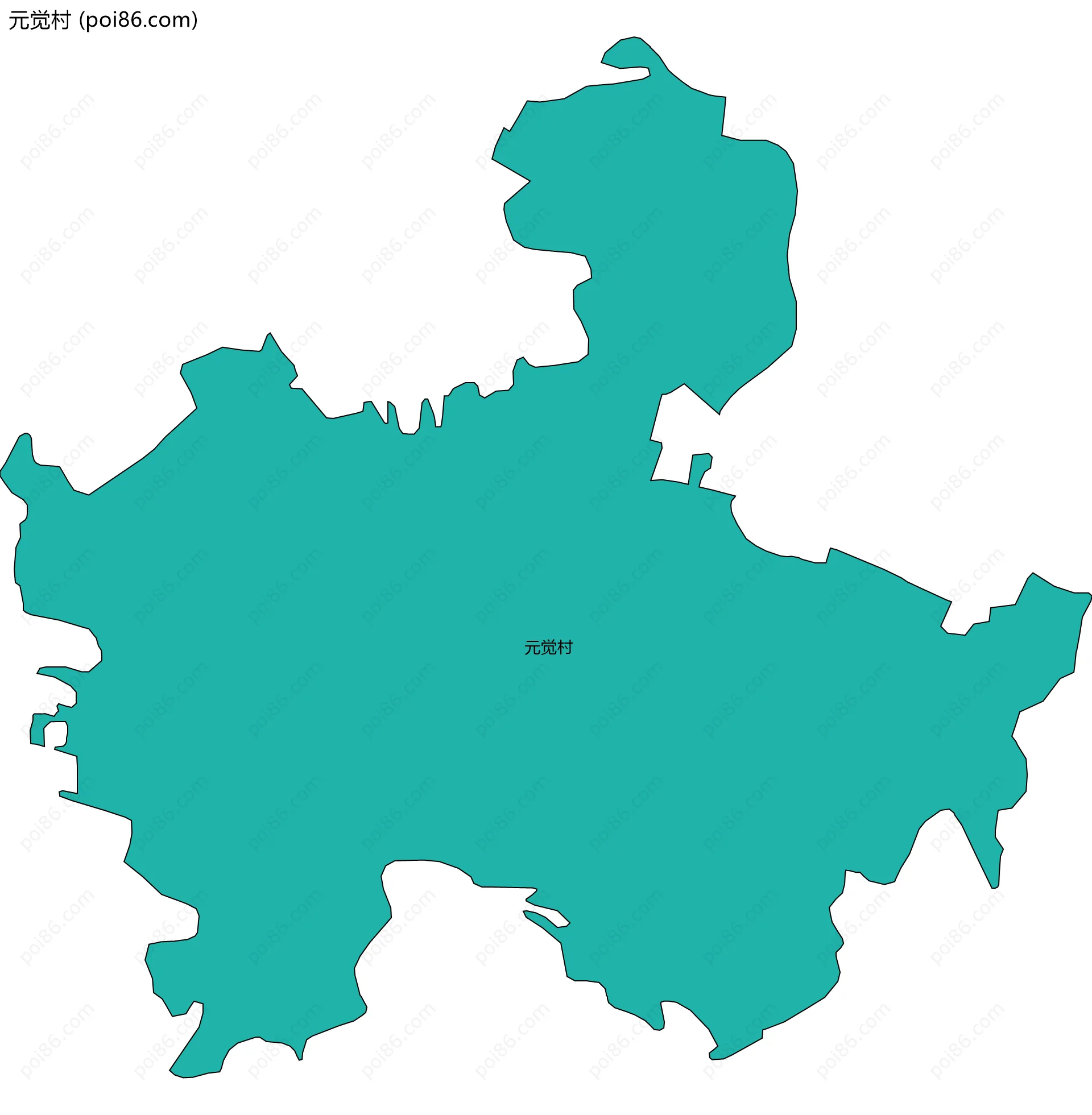 元觉村边界地图