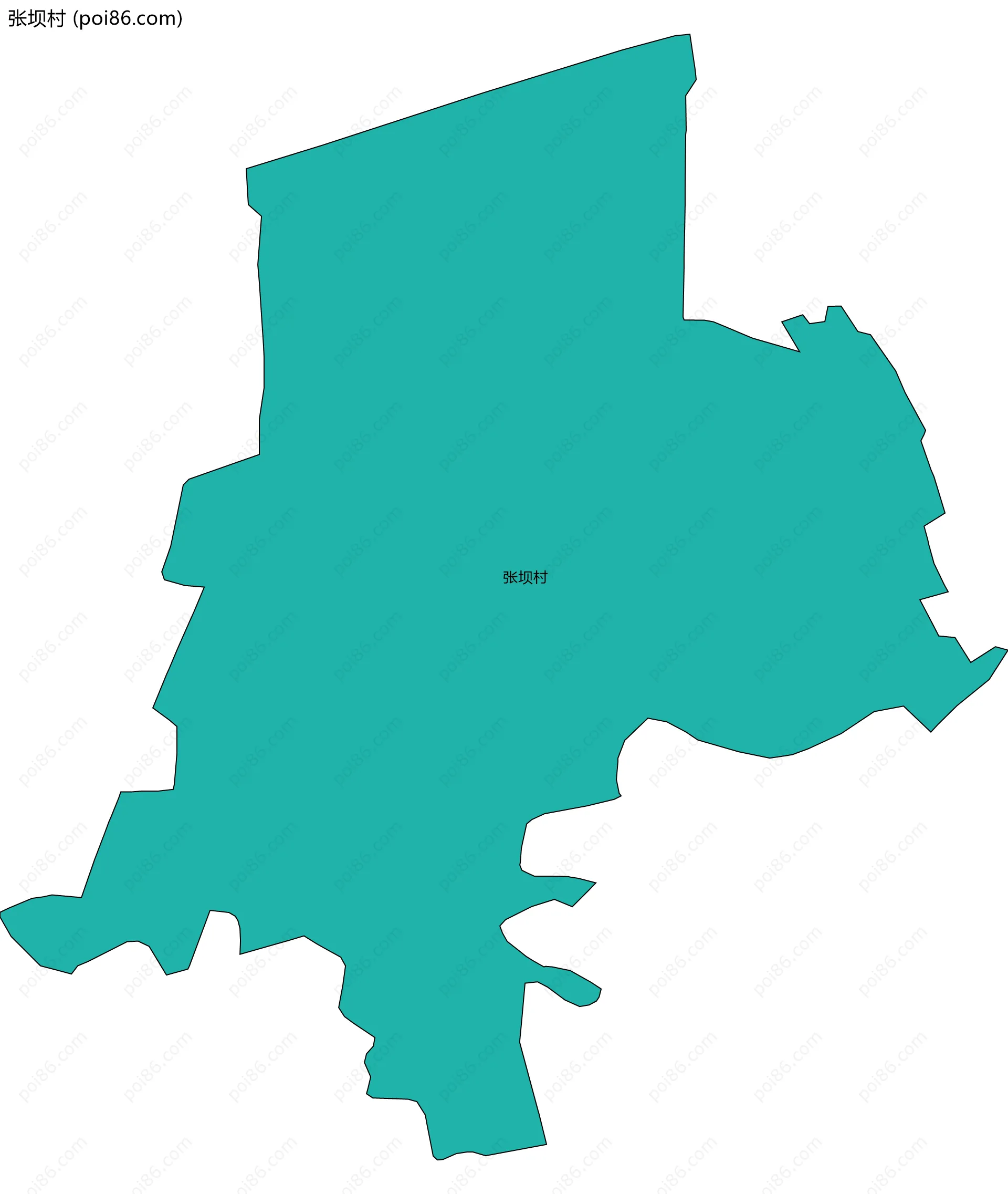 张坝村边界地图