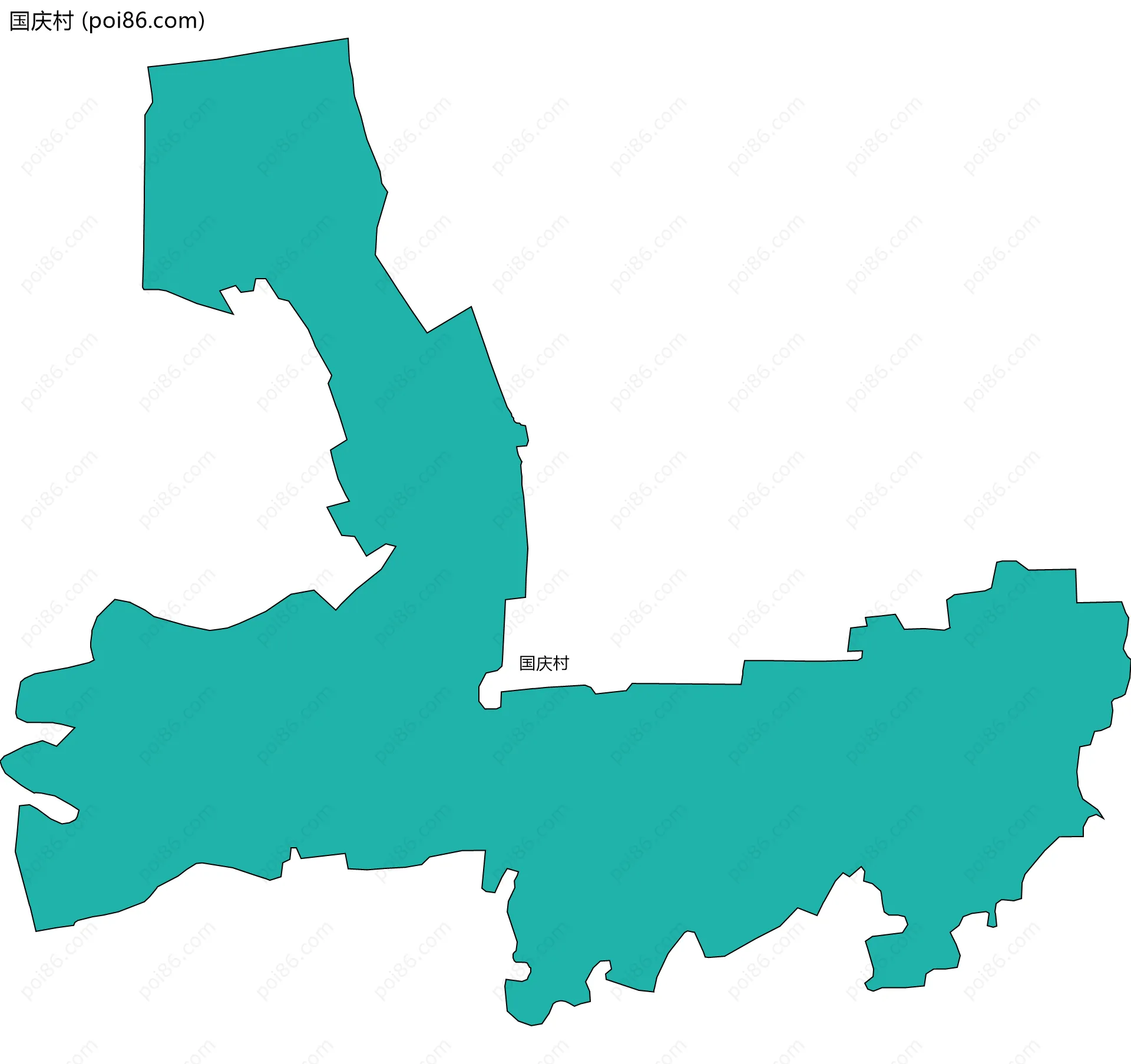 国庆村边界地图