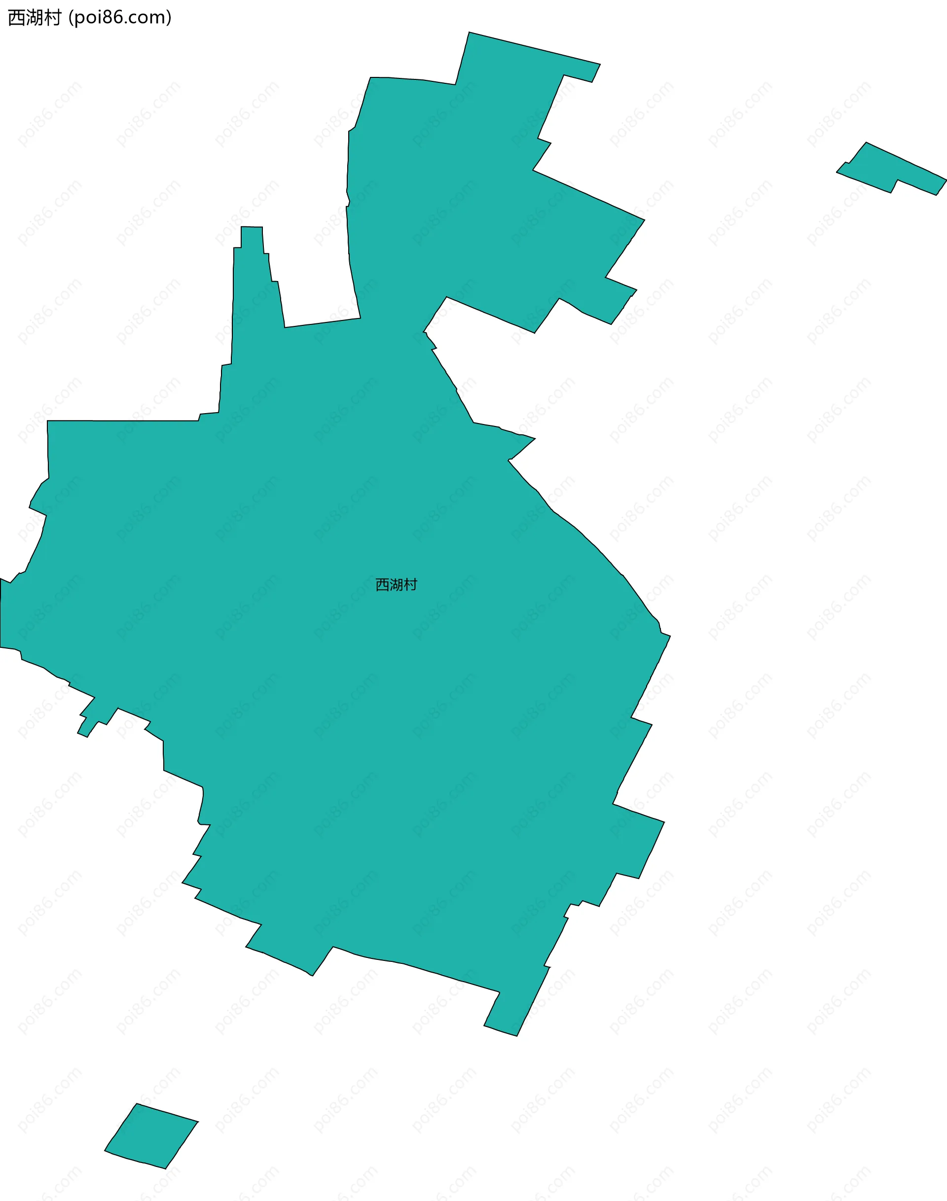 西湖村边界地图