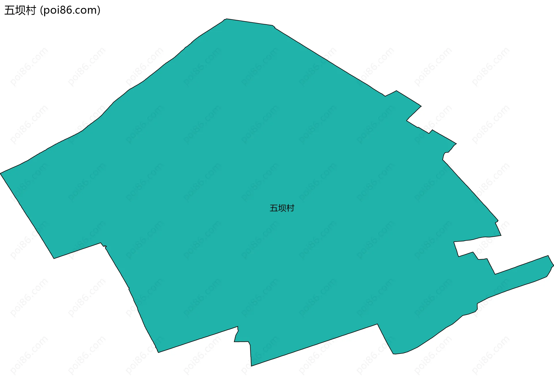 五坝村边界地图