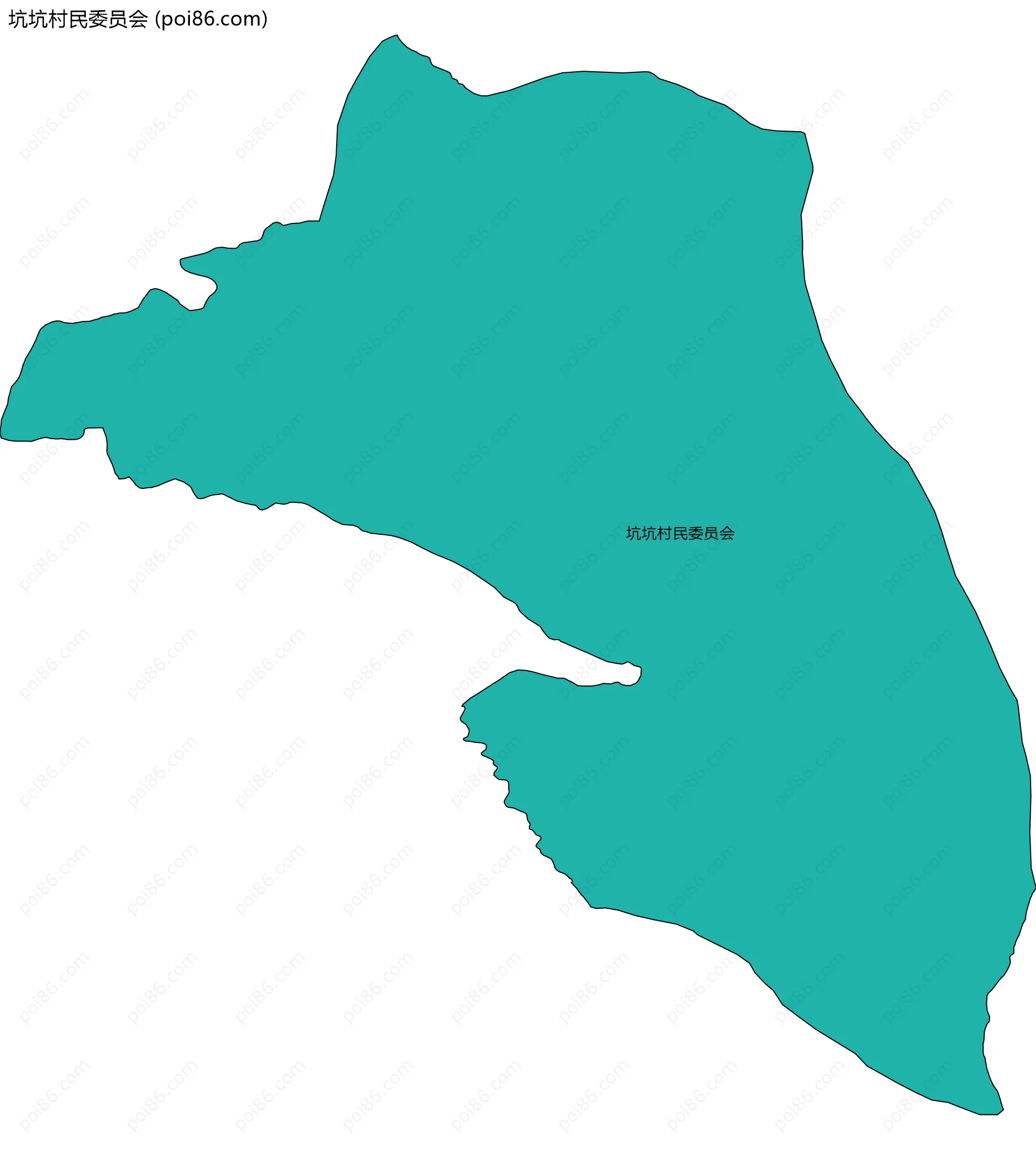 坑坑村民委员会边界地图