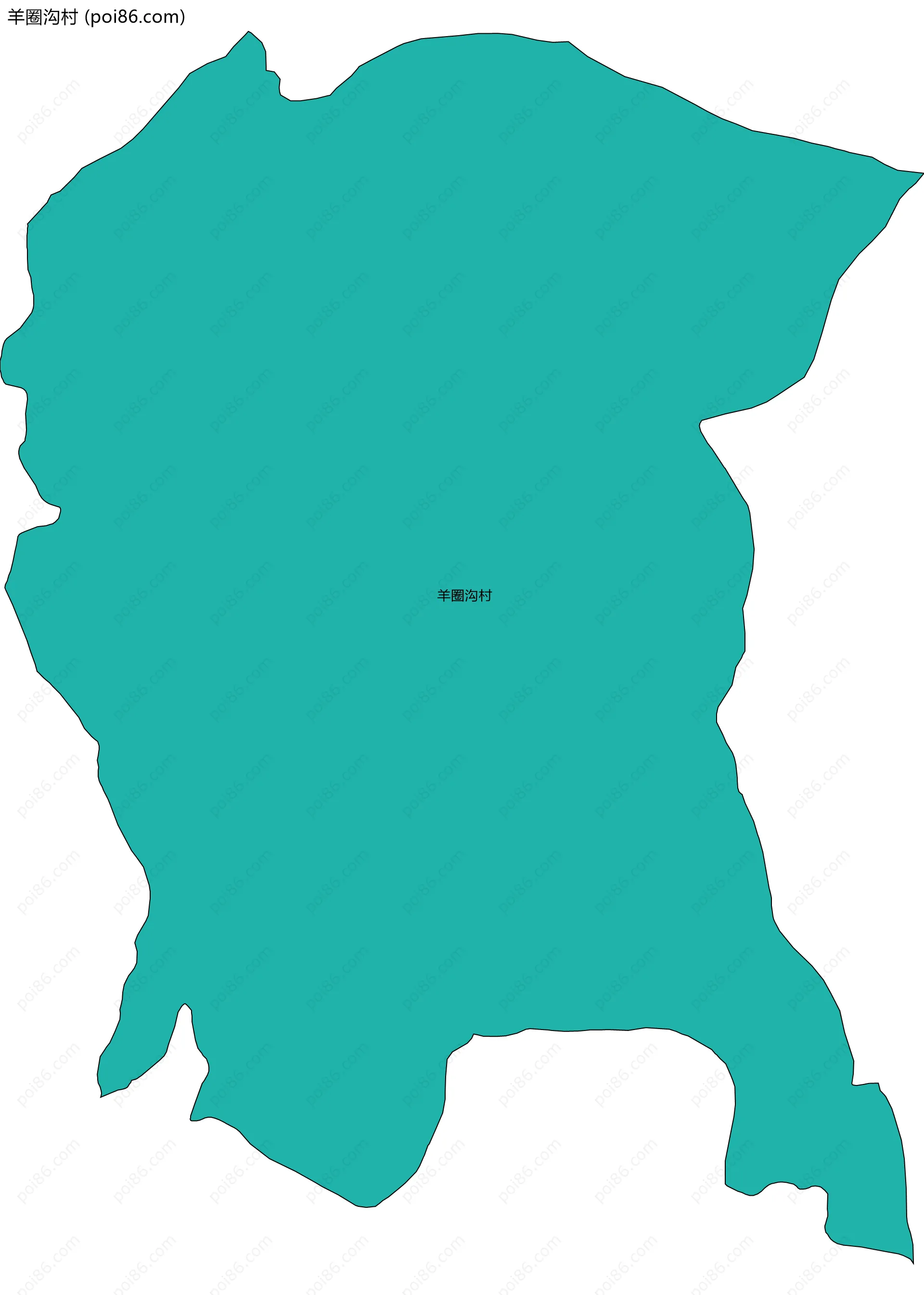 羊圈沟村边界地图