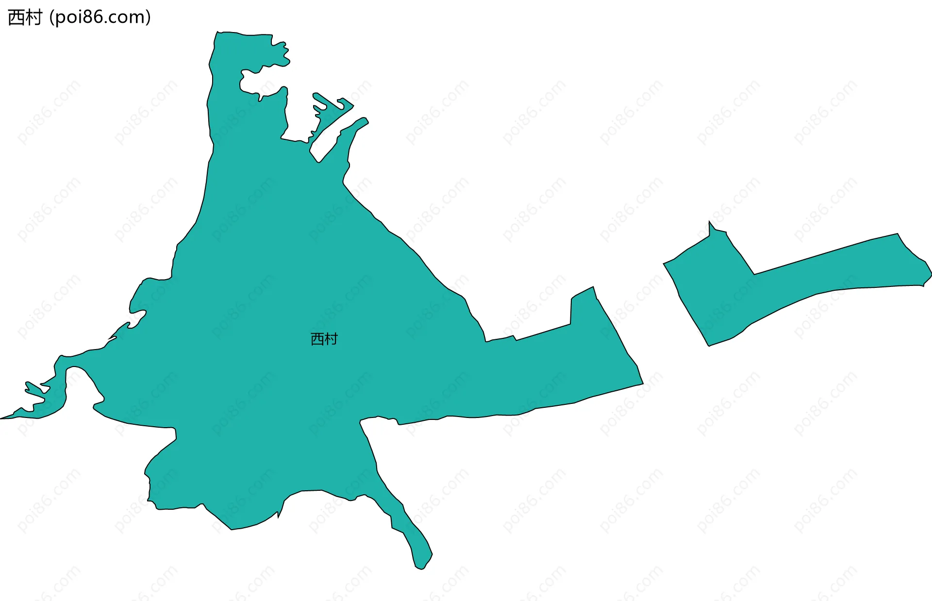 西村边界地图
