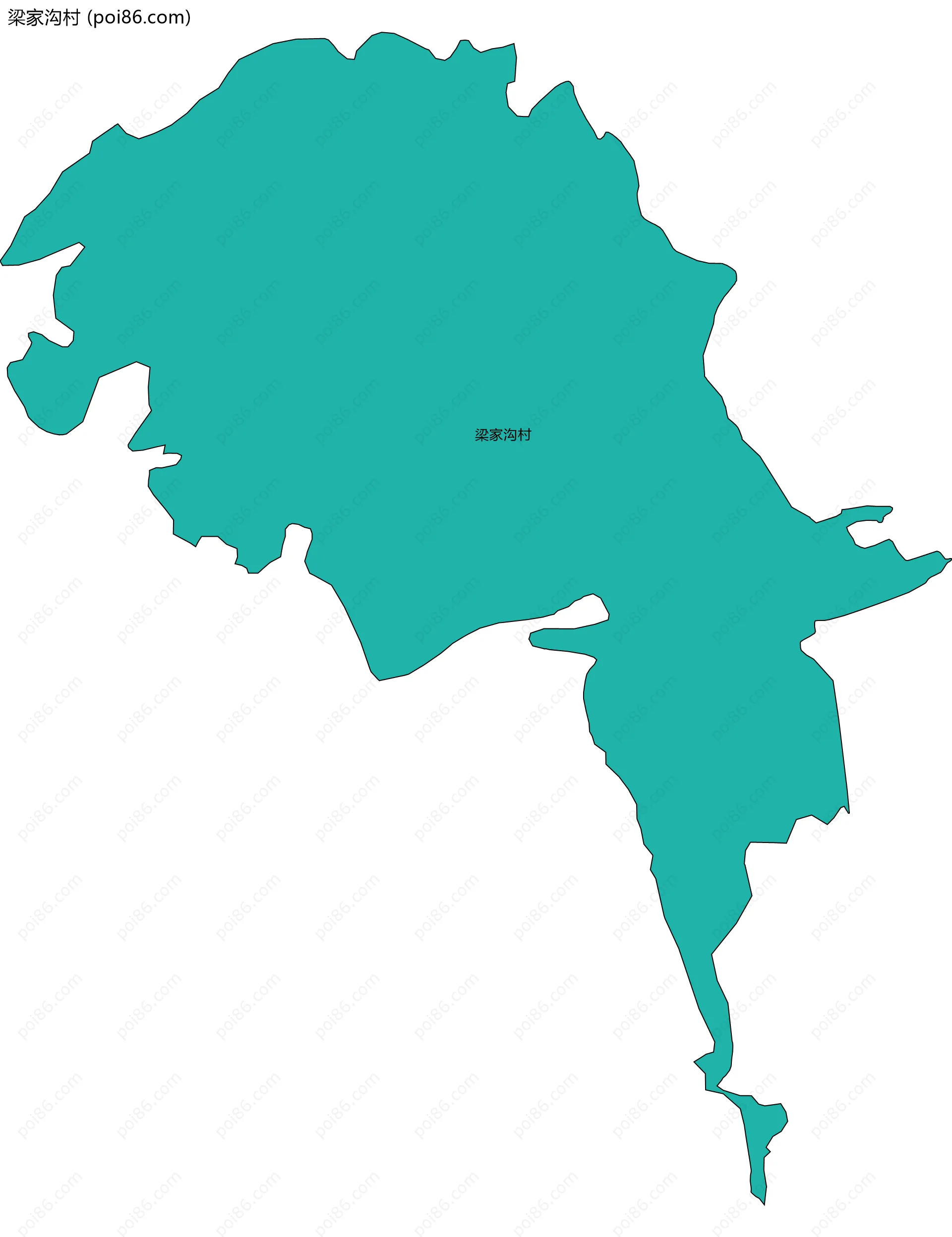 梁家沟村边界地图