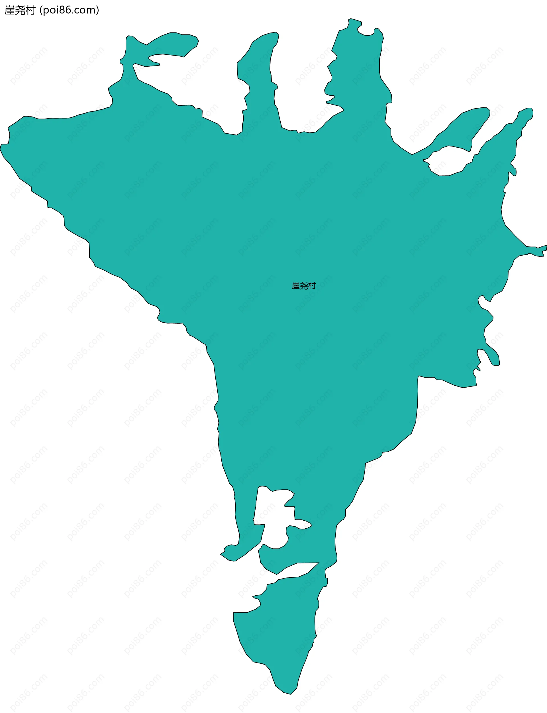 崖尧村边界地图