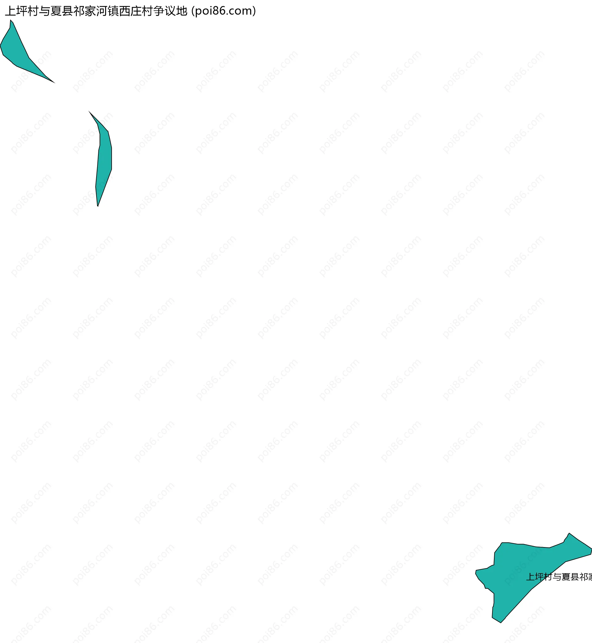 上坪村与夏县祁家河镇西庄村争议地边界地图