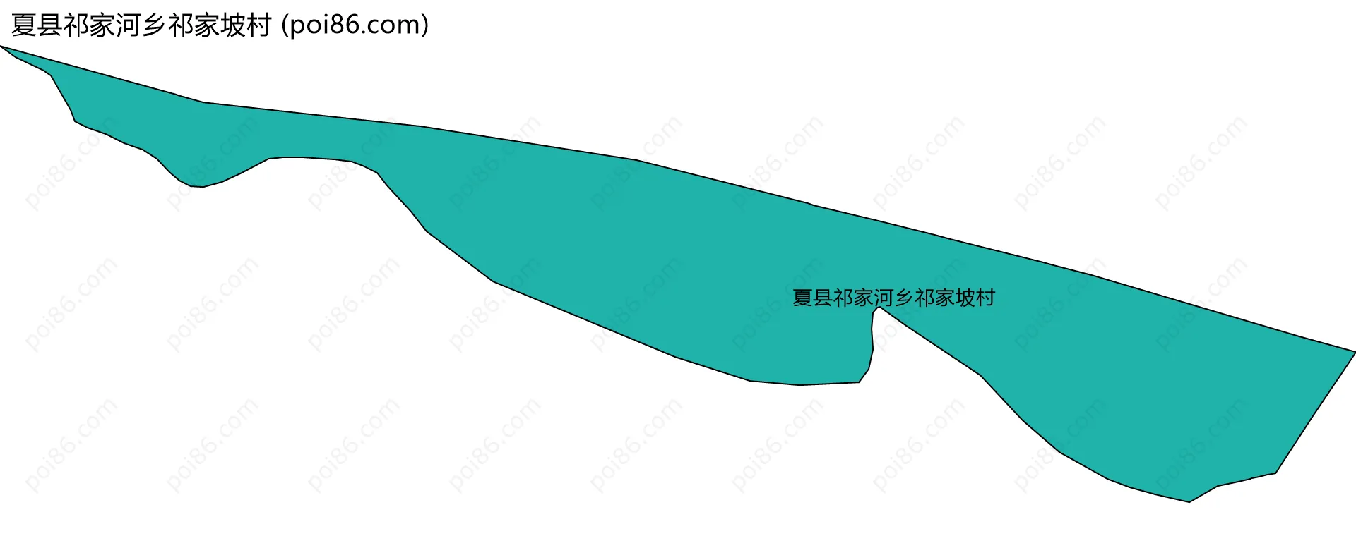夏县祁家河乡祁家坡村边界地图