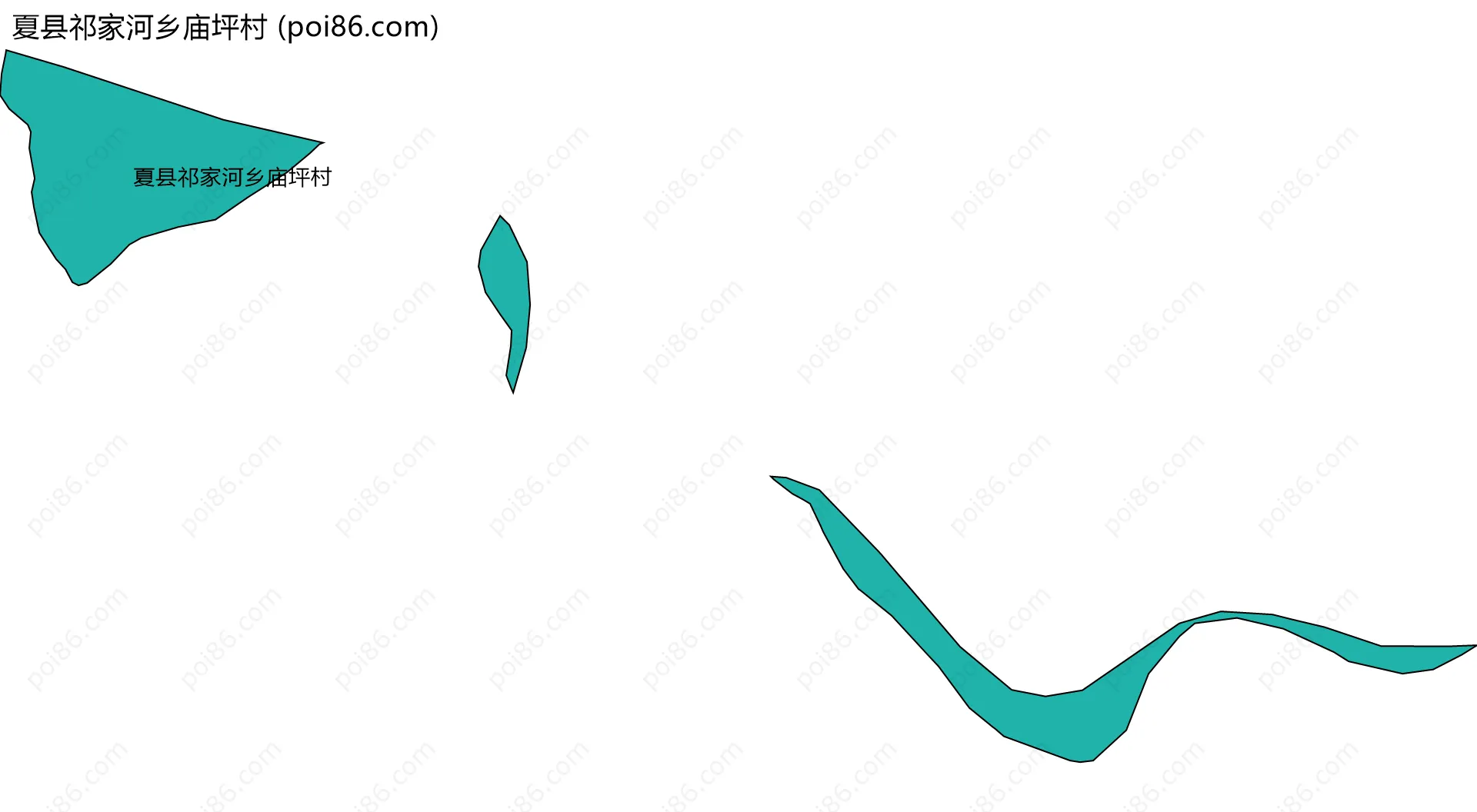 夏县祁家河乡庙坪村边界地图