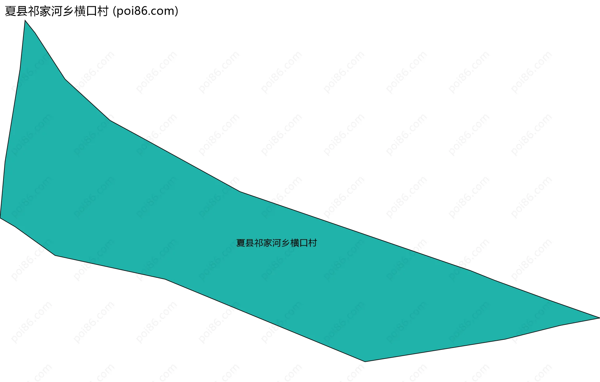 夏县祁家河乡横口村边界地图