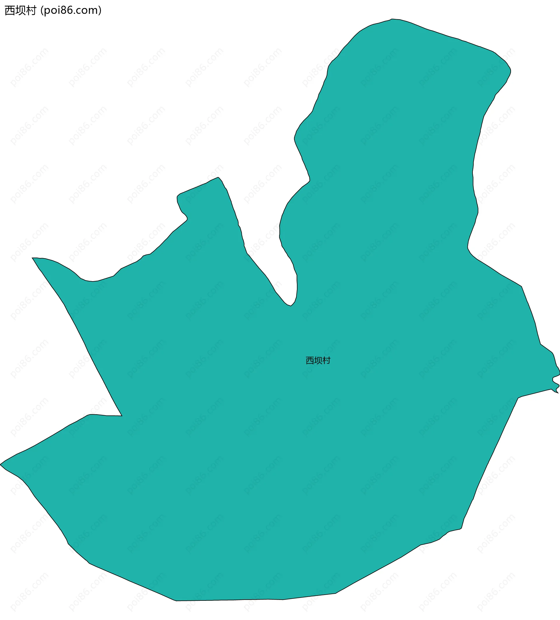 西坝村边界地图