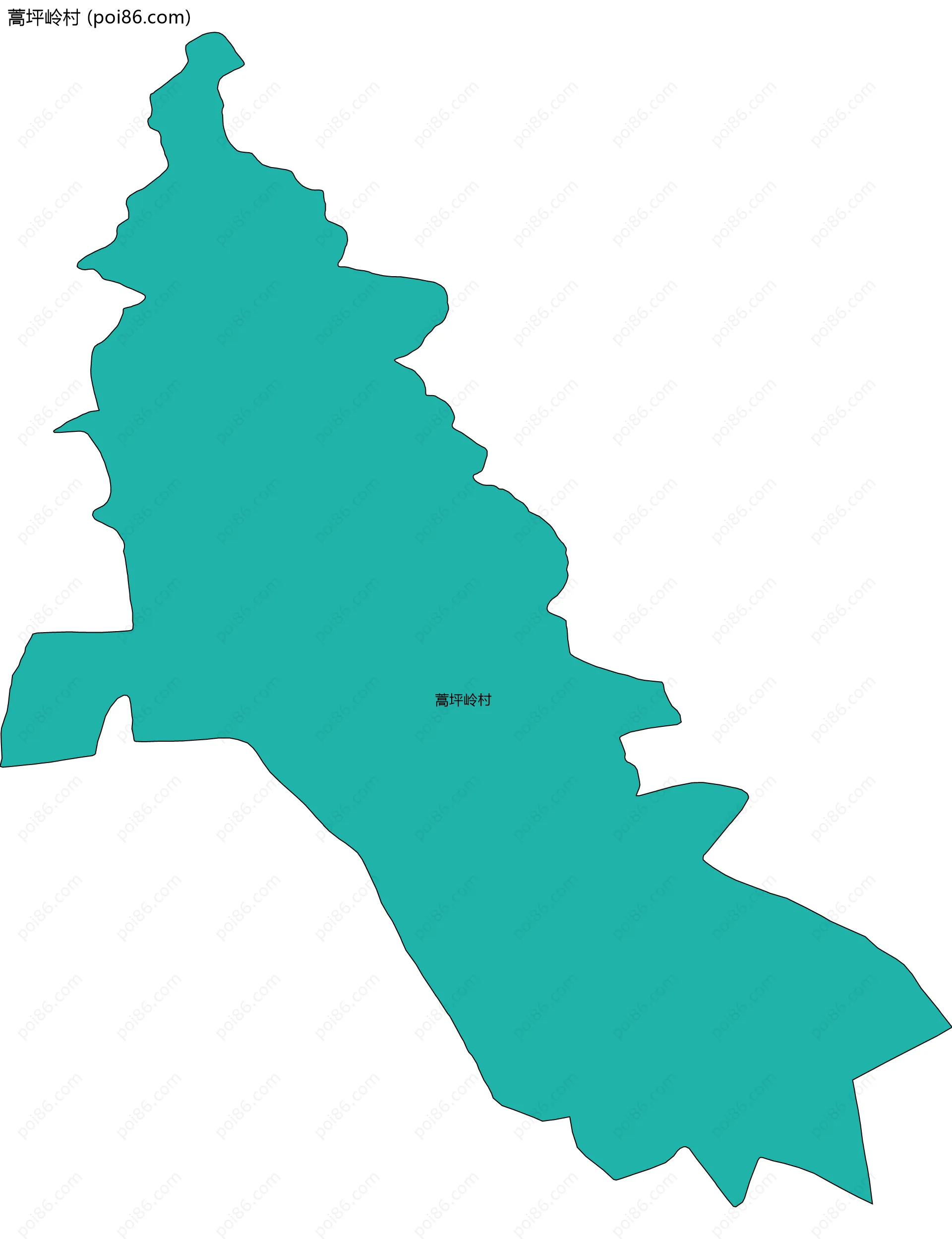 蒿坪岭村边界地图