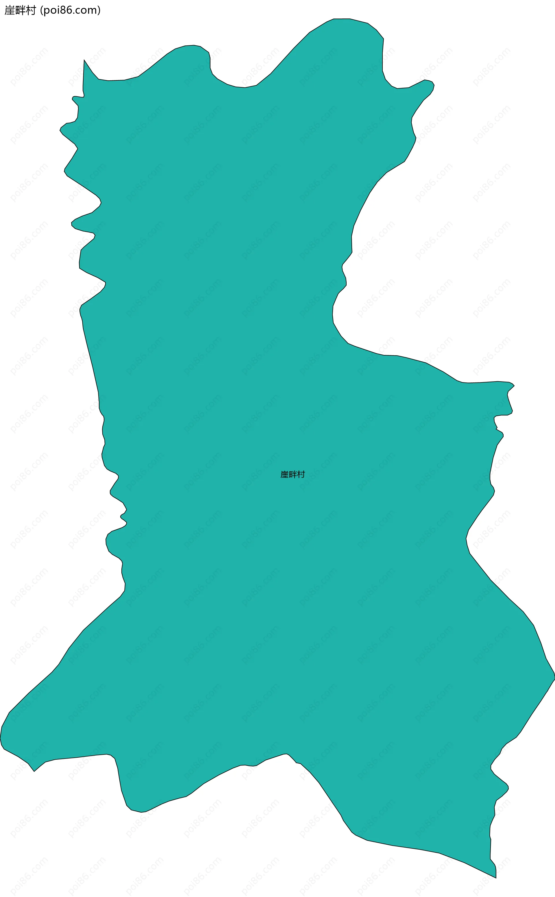 崖畔村边界地图
