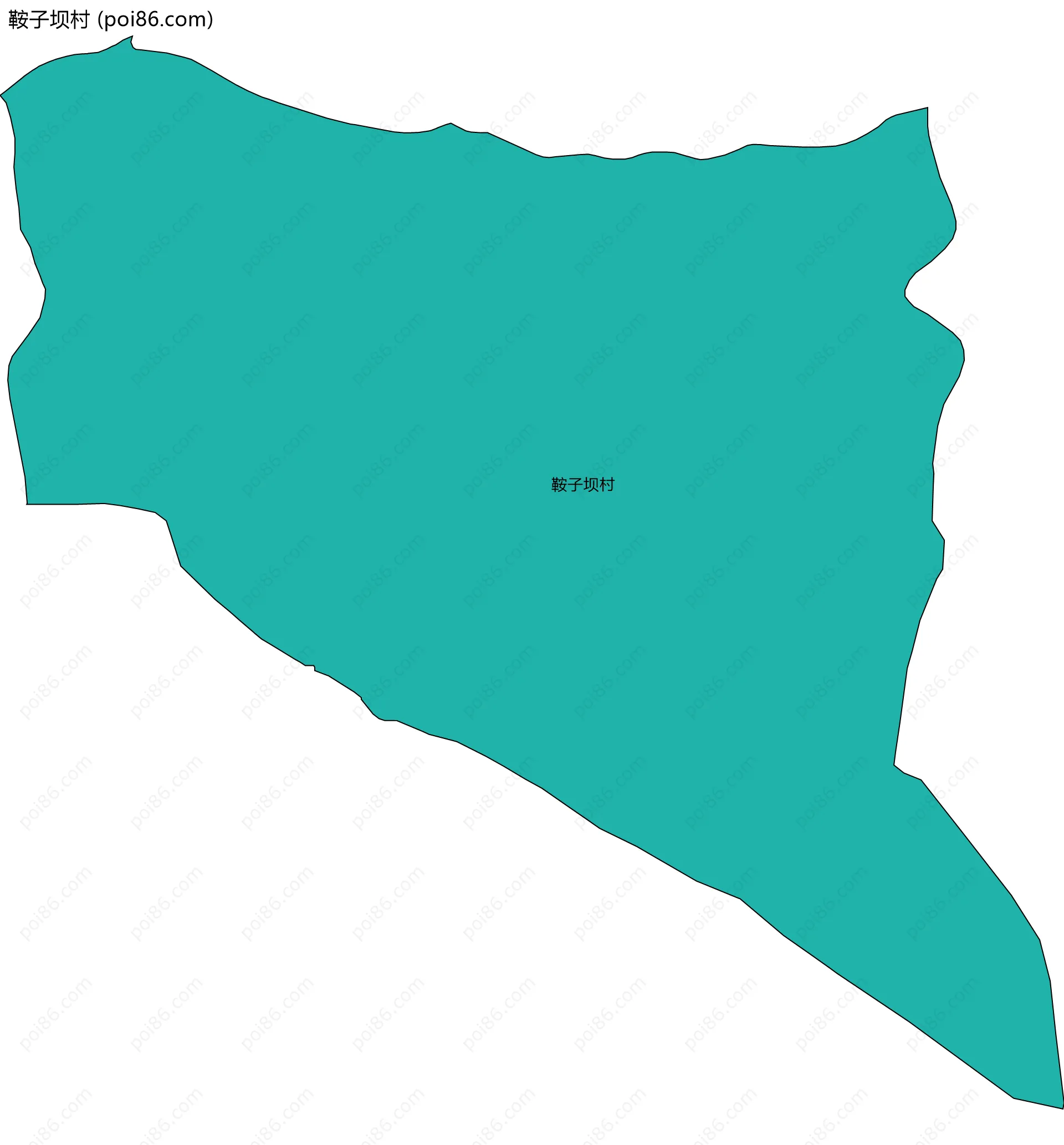 鞍子坝村边界地图