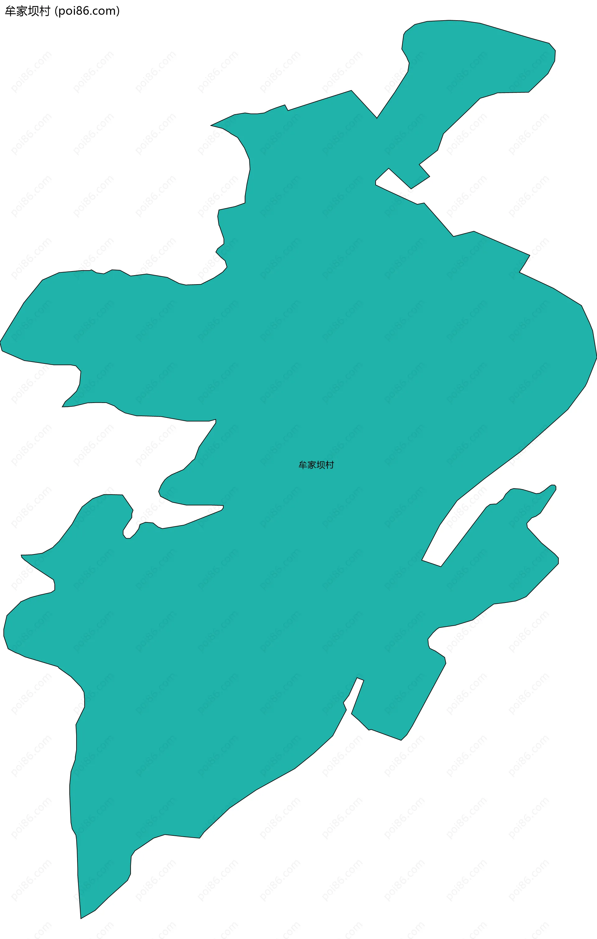 牟家坝村边界地图