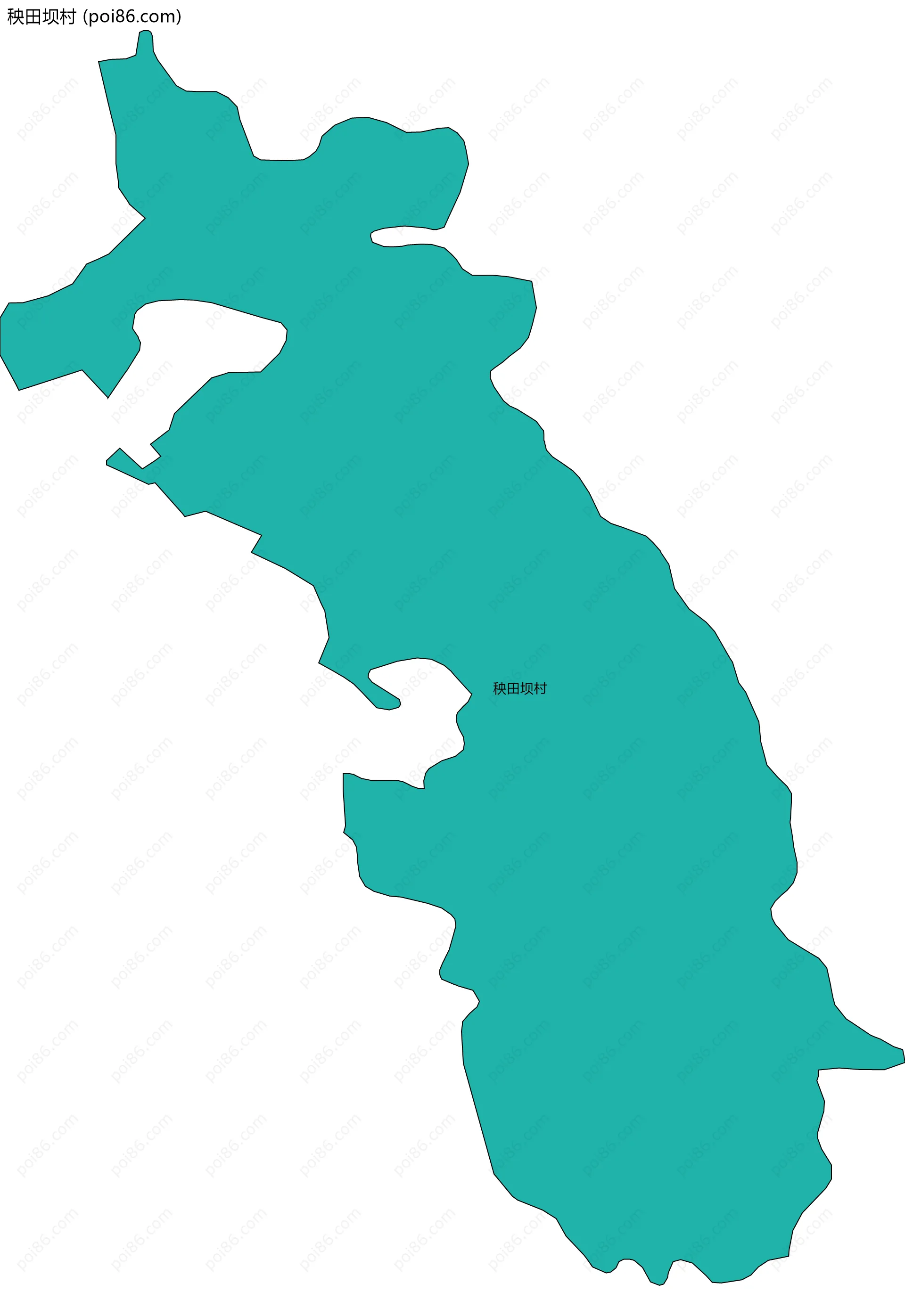 秧田坝村边界地图