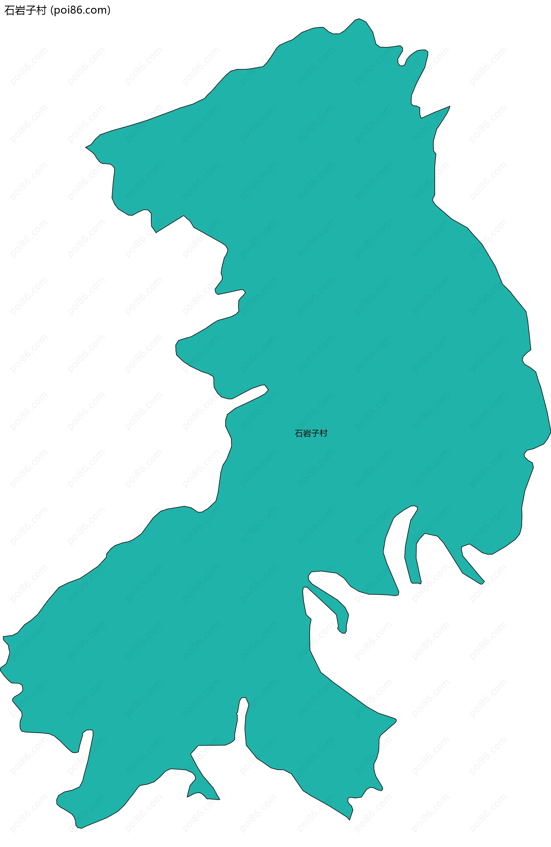 石岩子村边界地图