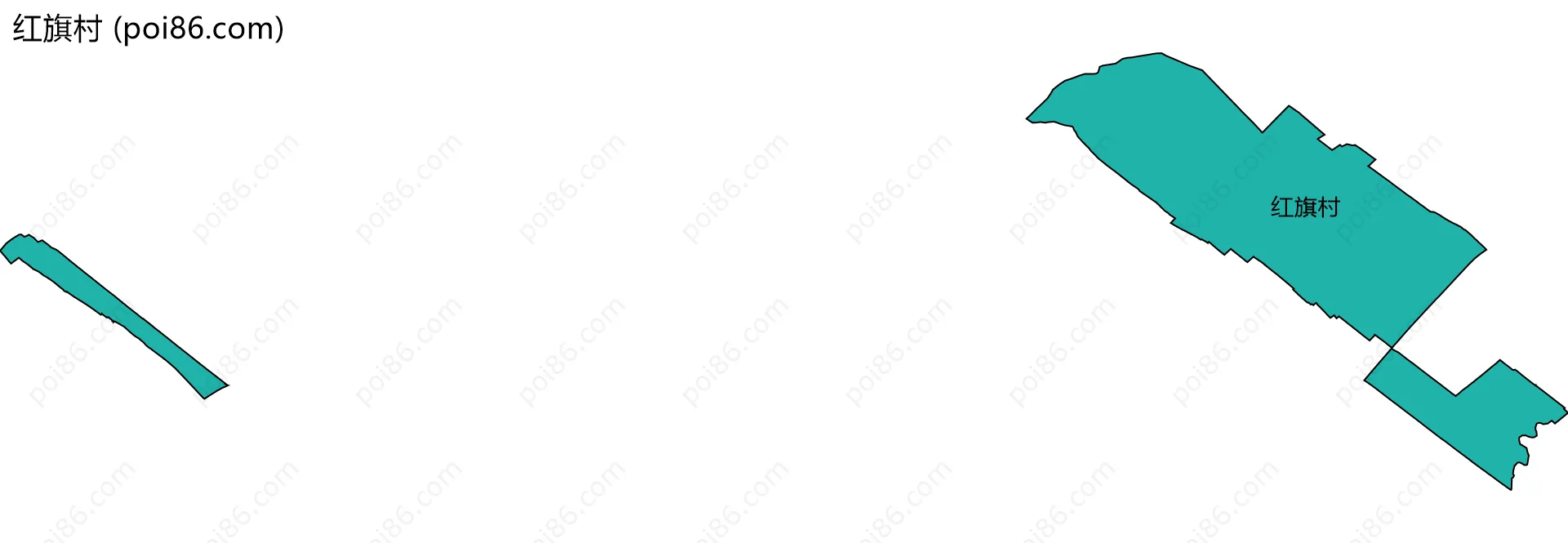 红旗村边界地图