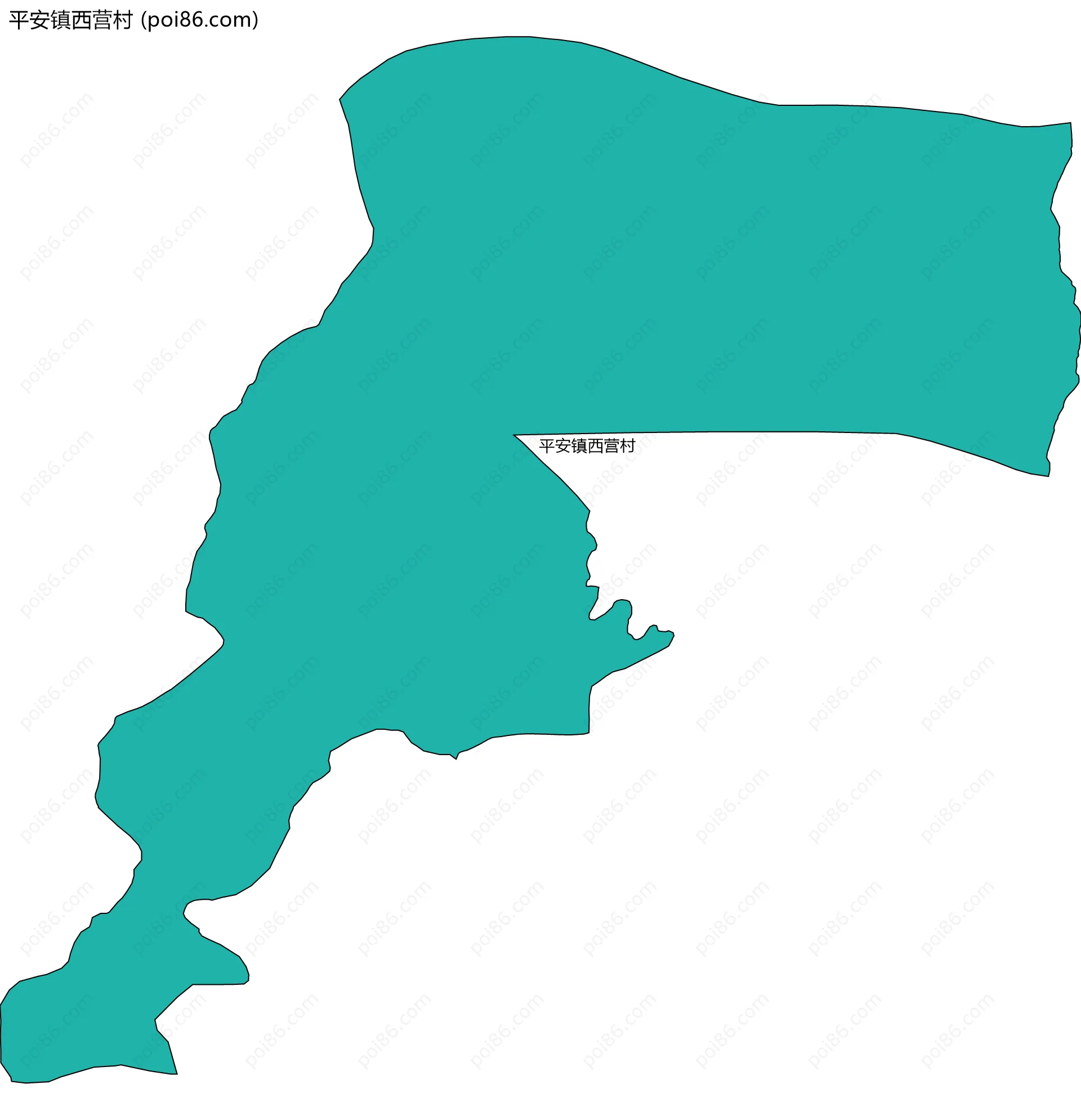 平安镇西营村边界地图