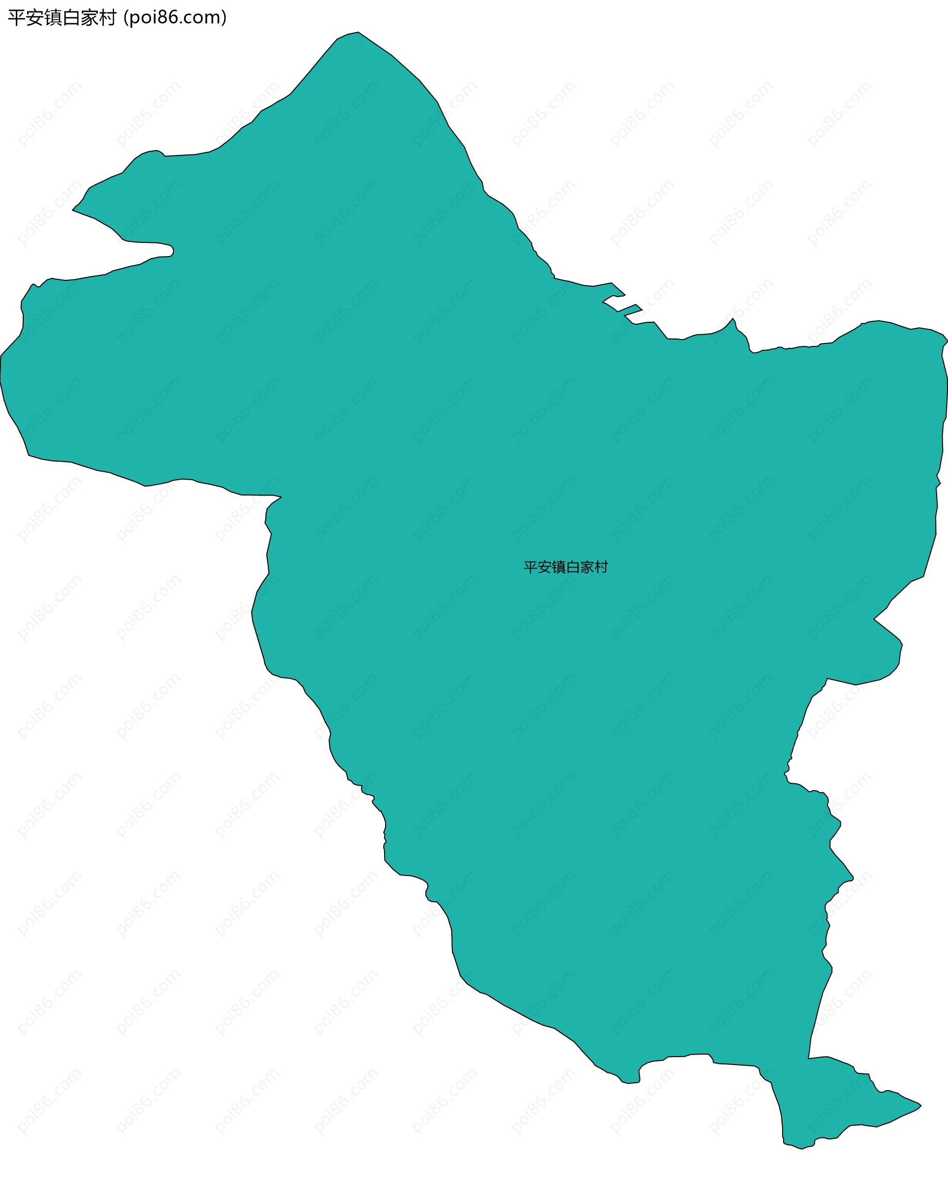 平安镇白家村边界地图