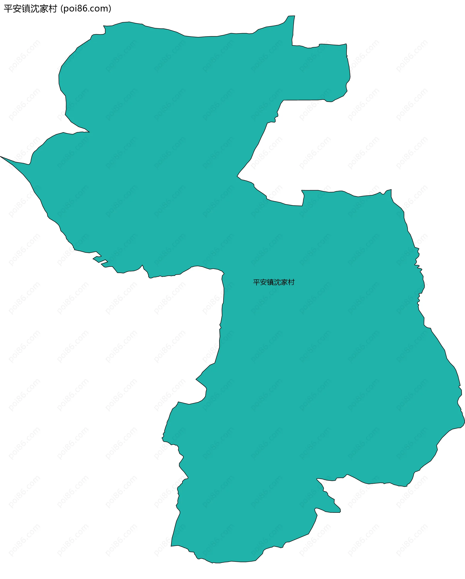 平安镇沈家村边界地图
