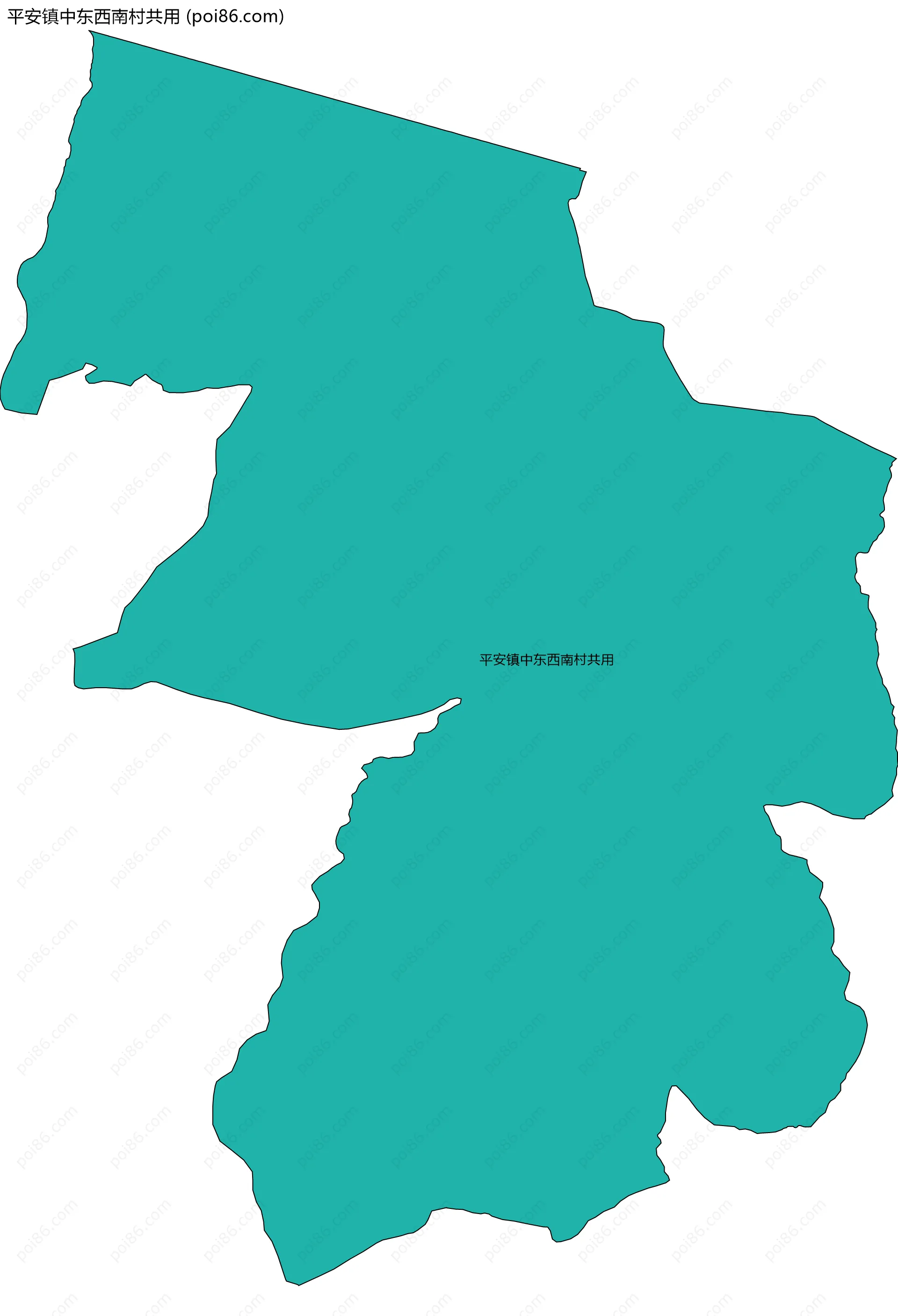 平安镇中东西南村共用边界地图