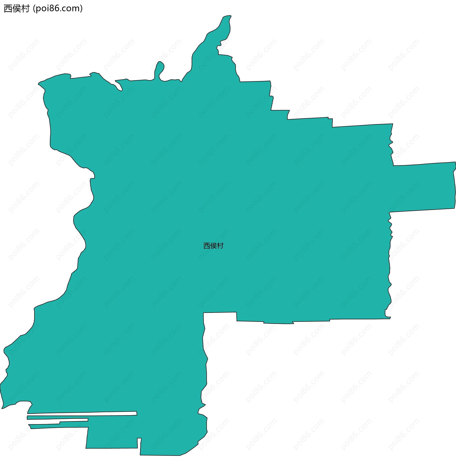 西侯村边界地图