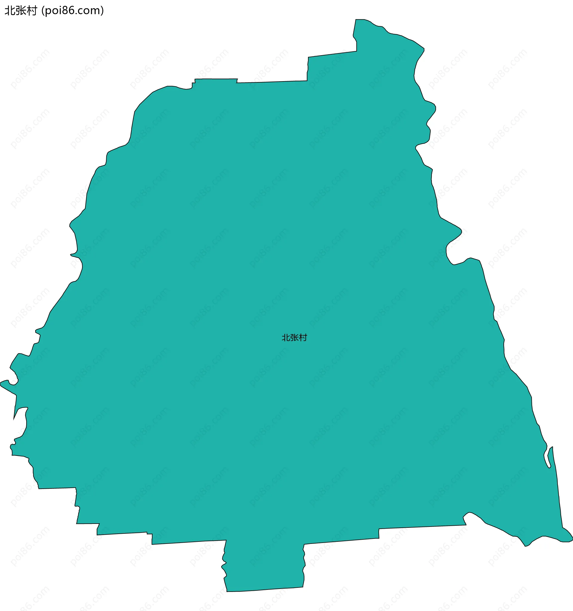 北张村边界地图